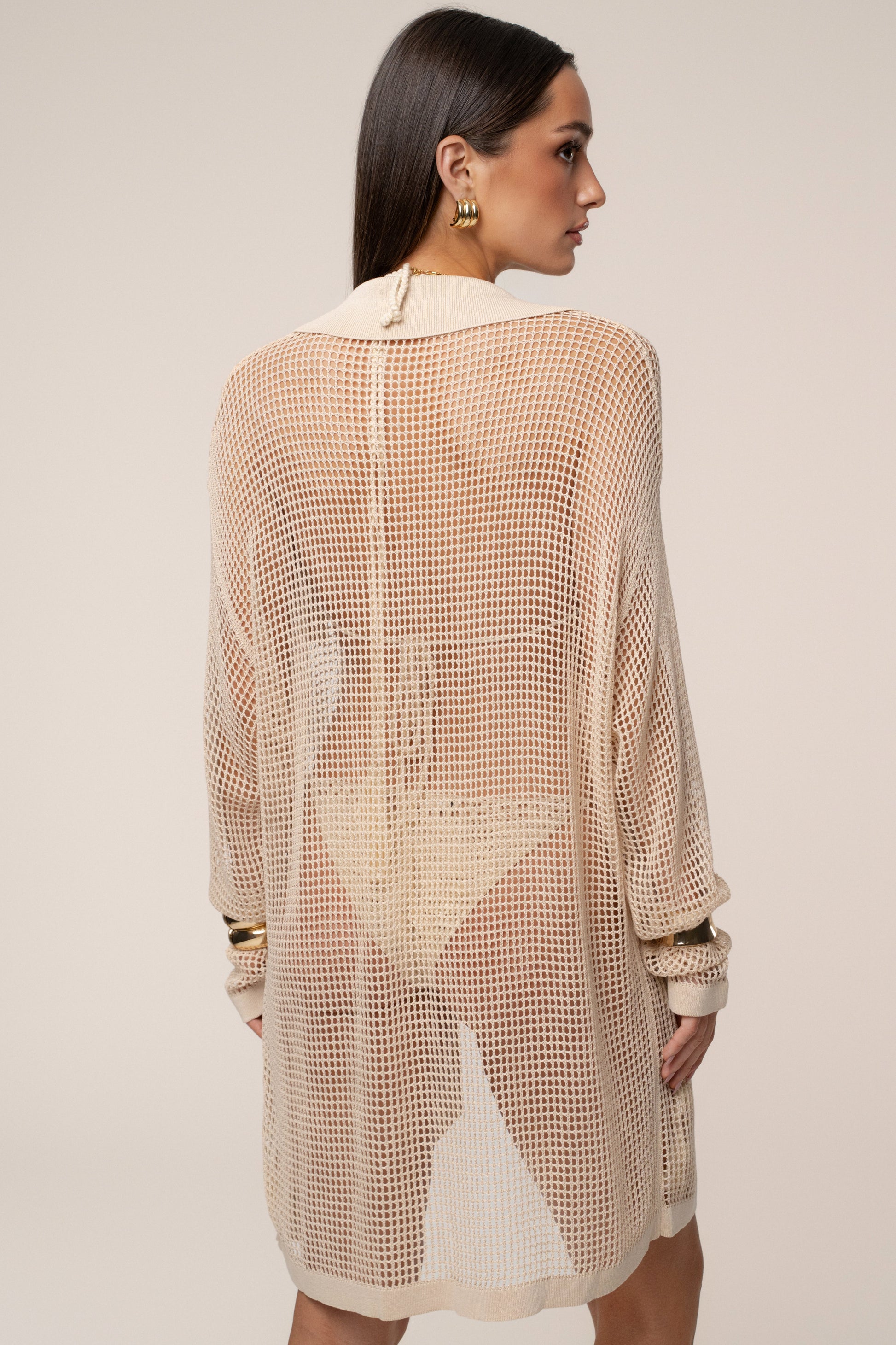 Ecru Solara Embroidered Button Up Top JLUXLABEL