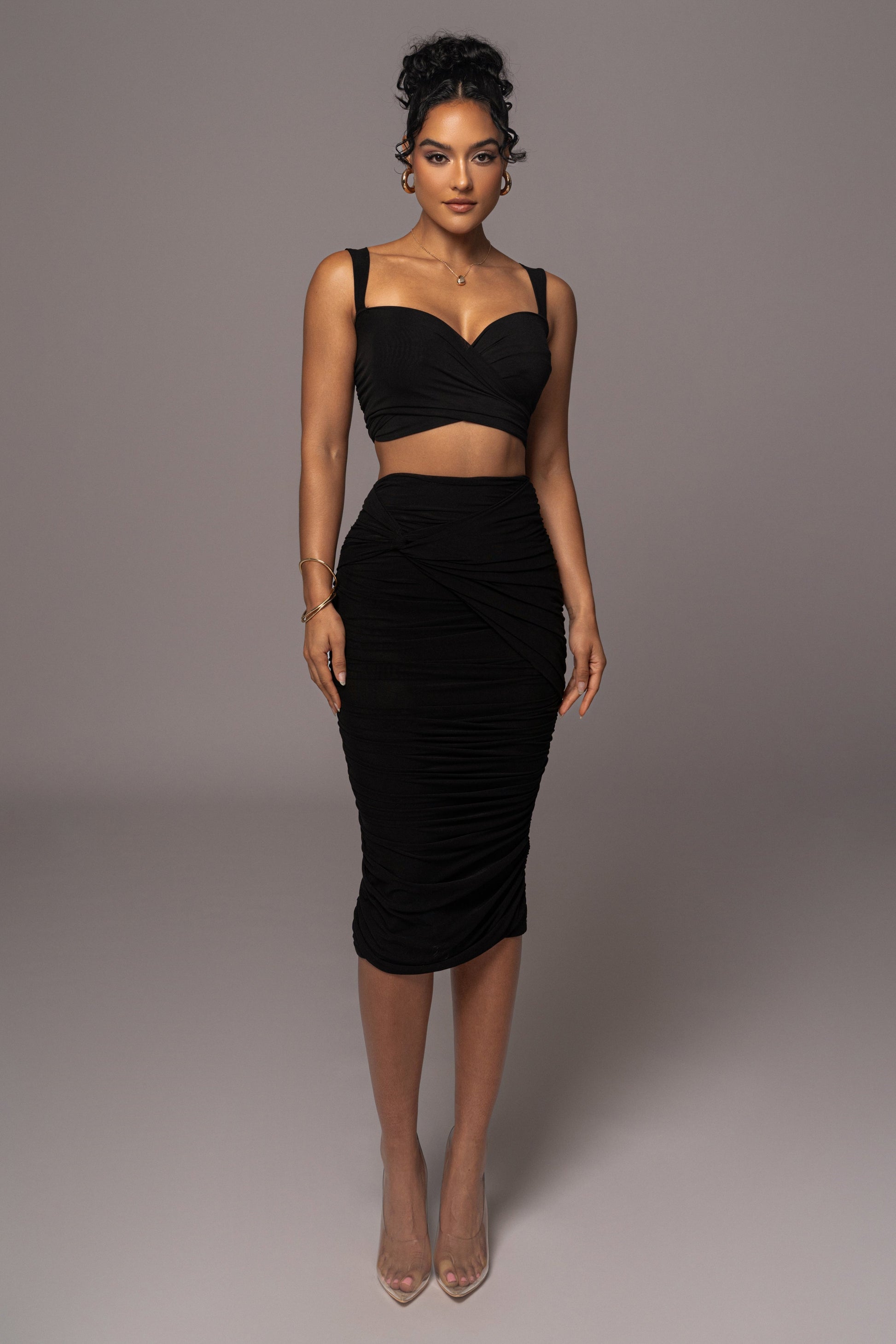 Black Extend Your Stay Skirt Set JLUXLABEL