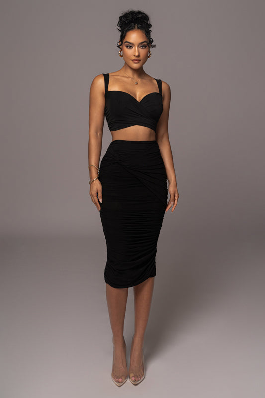 Black Extend Your Stay Skirt Set JLUXLABEL