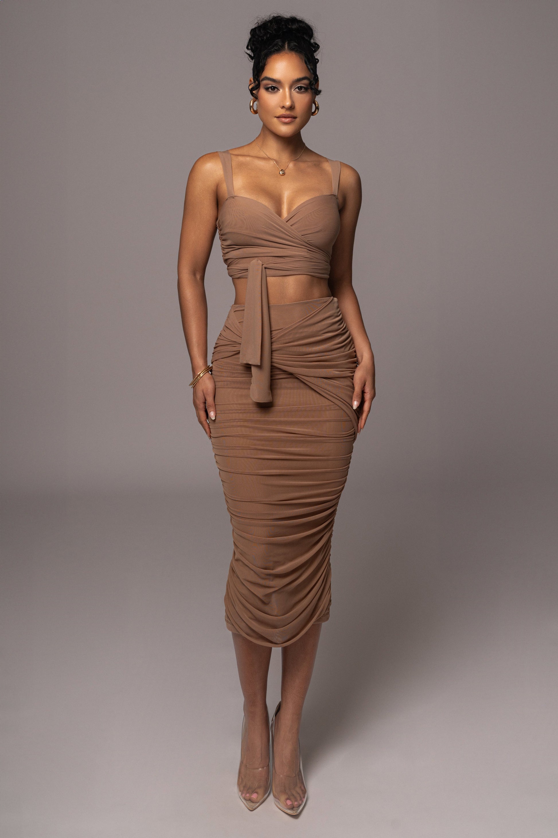 Pecan Extend Your Stay Skirt Set JLUXLABEL