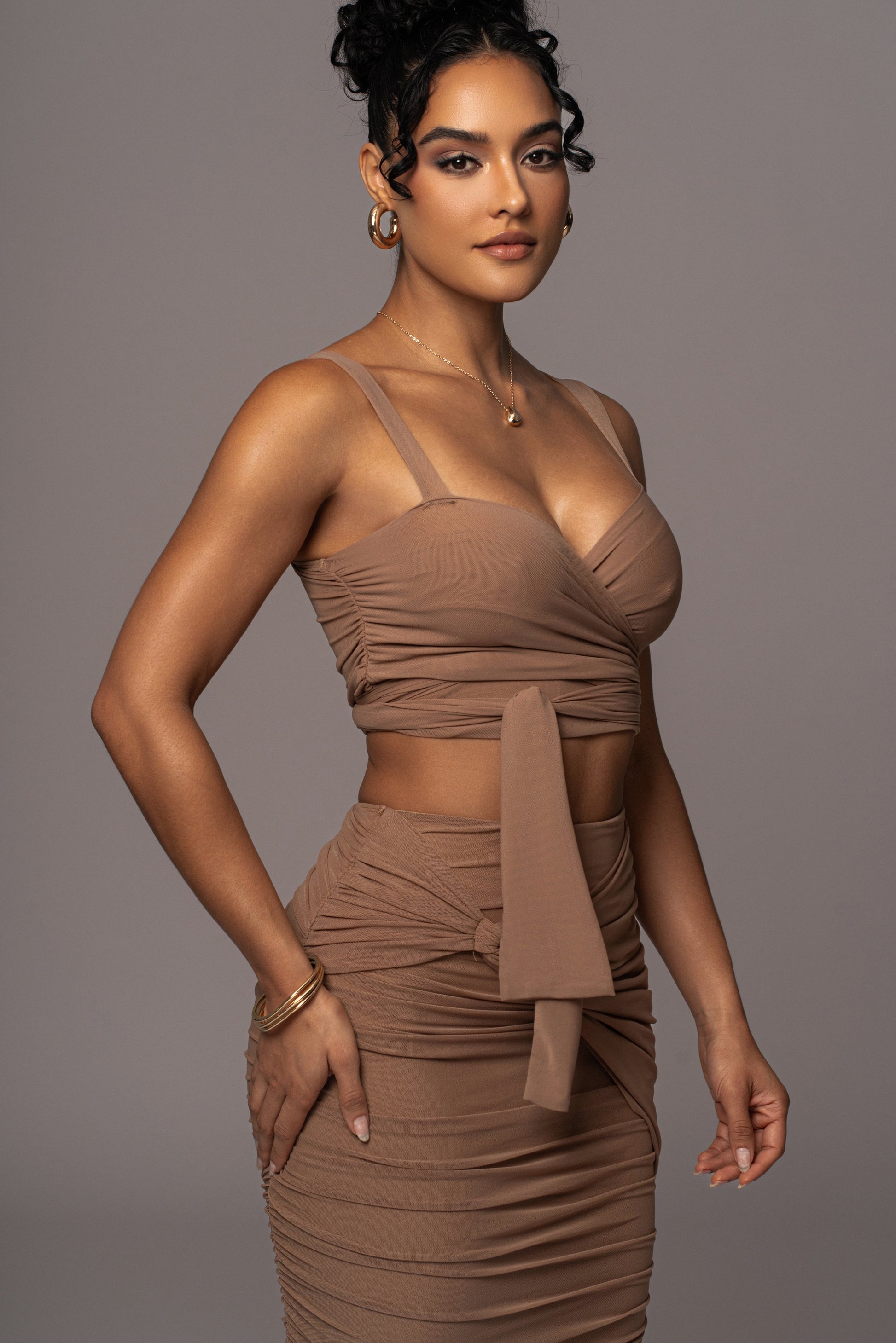 Pecan Extend Your Stay Skirt Set JLUXLABEL