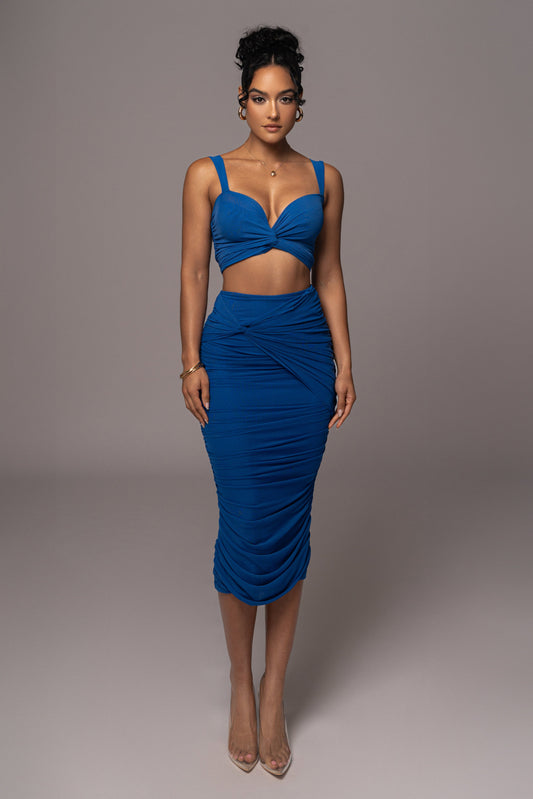 Royal Blue Extend Your Stay Skirt Set JLUXLABEL
