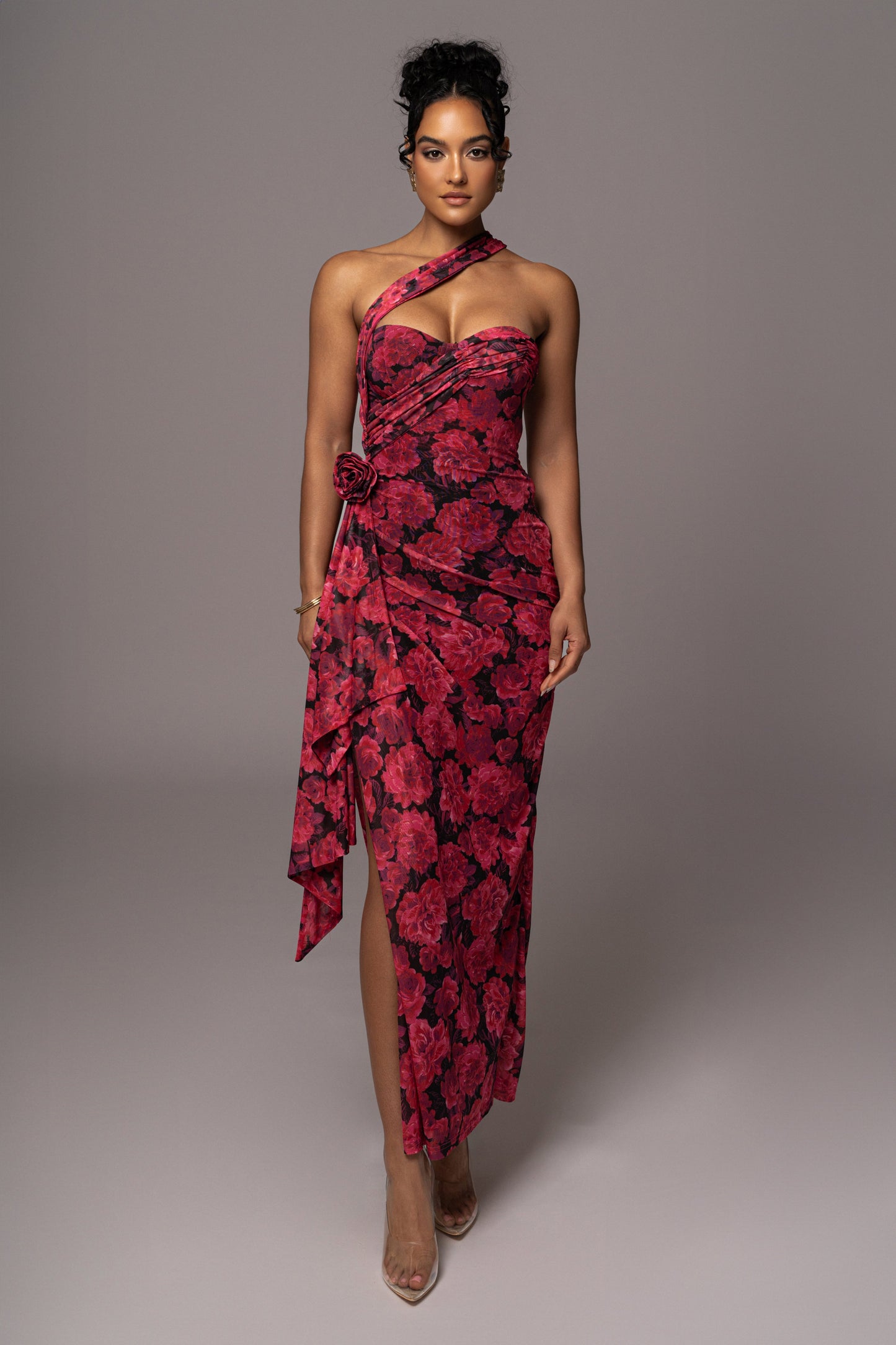 Pink Floral Villa Rosa Maxi Dress JLUXLABEL