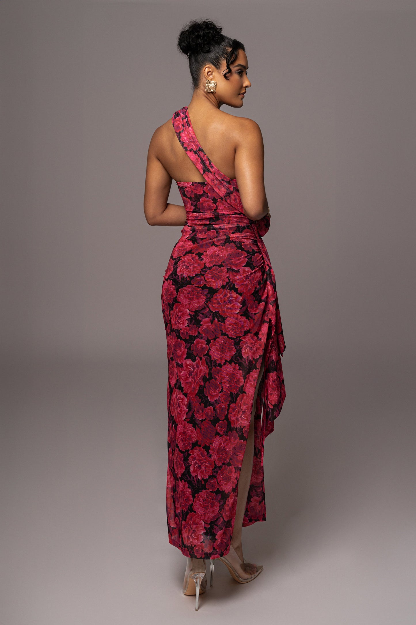 Pink Floral Villa Rosa Maxi Dress JLUXLABEL