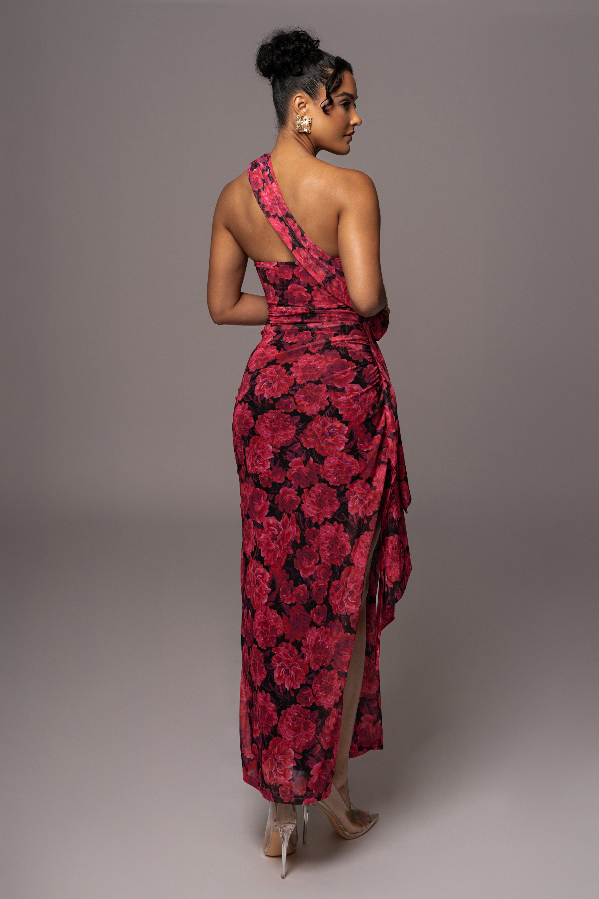Pink Floral Villa Rosa Maxi Dress JLUXLABEL