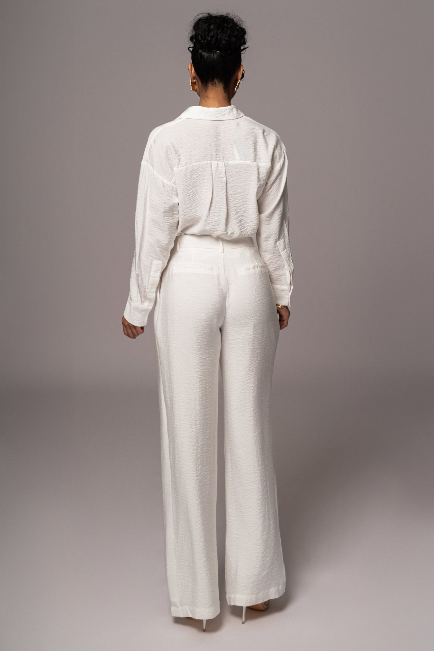 Ivory Drew Crinkled Trousers JLUXLABEL