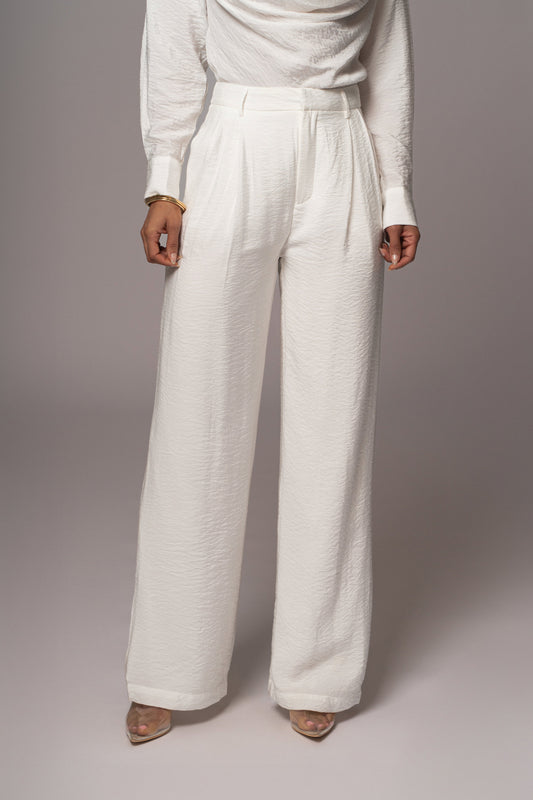 Ivory Drew Crinkled Trousers JLUXLABEL