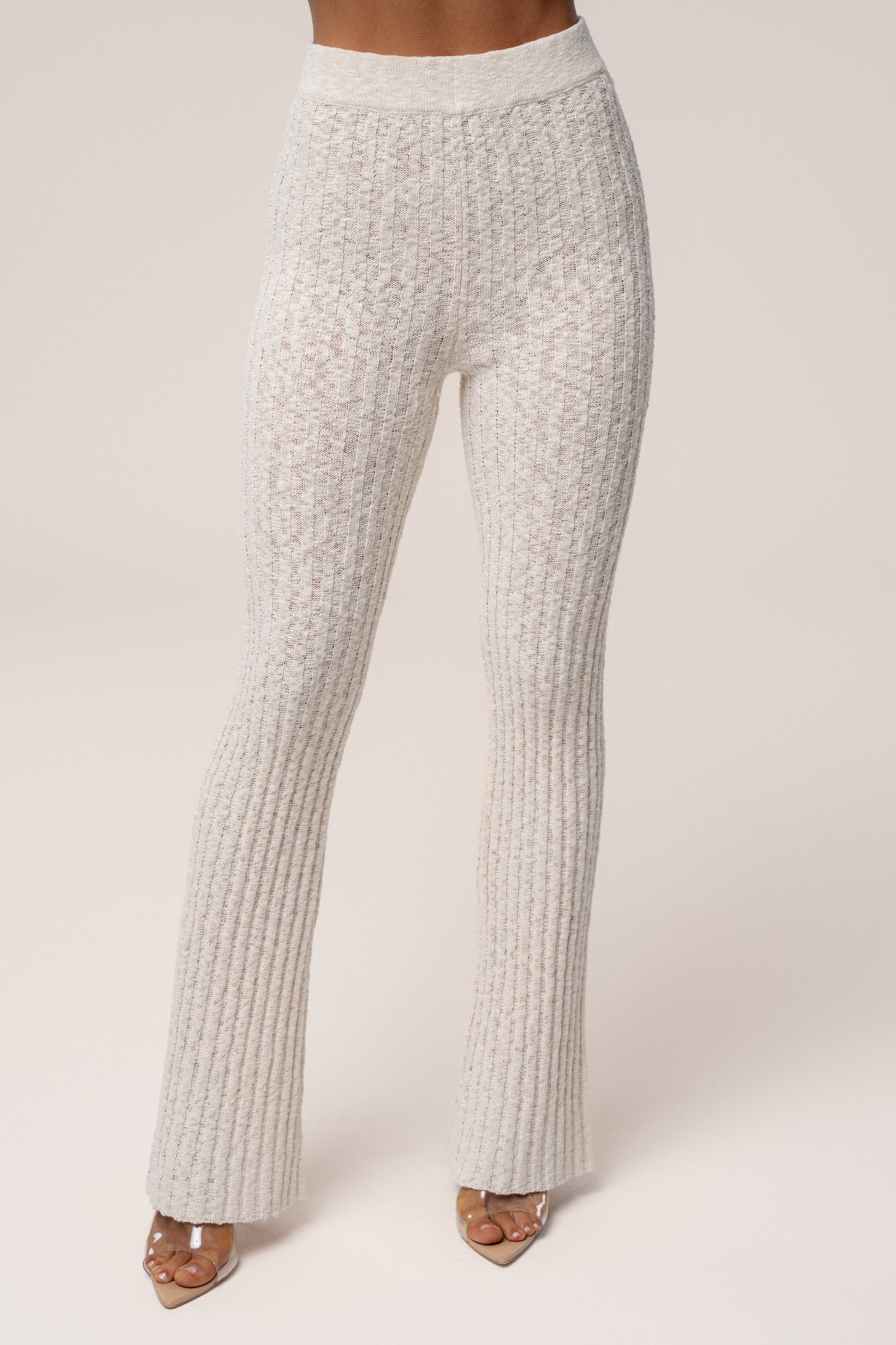 Ivory Lanah Knit Flare Pants JLUXLABEL