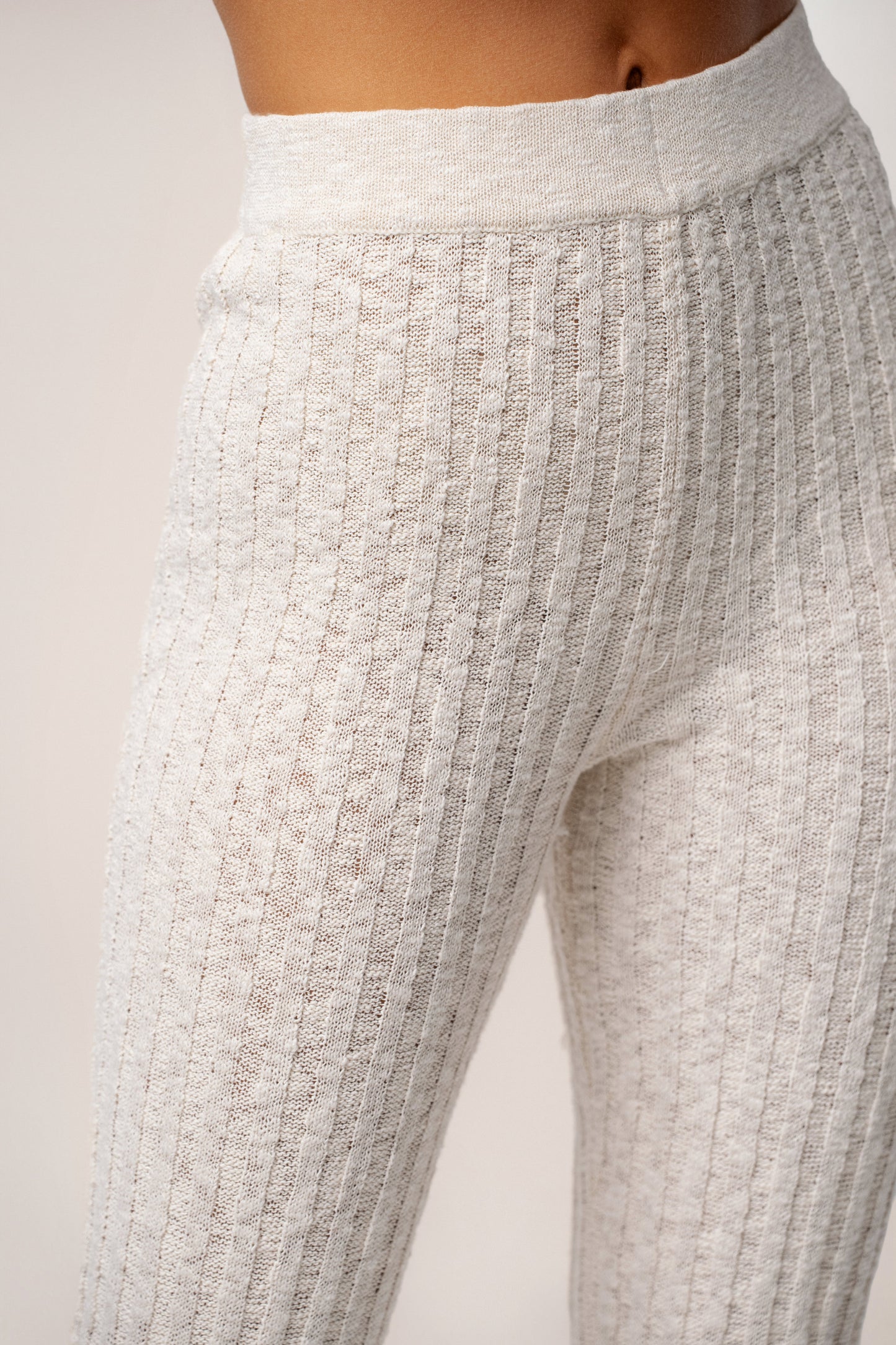 Ivory Lanah Knit Flare Pants JLUXLABEL