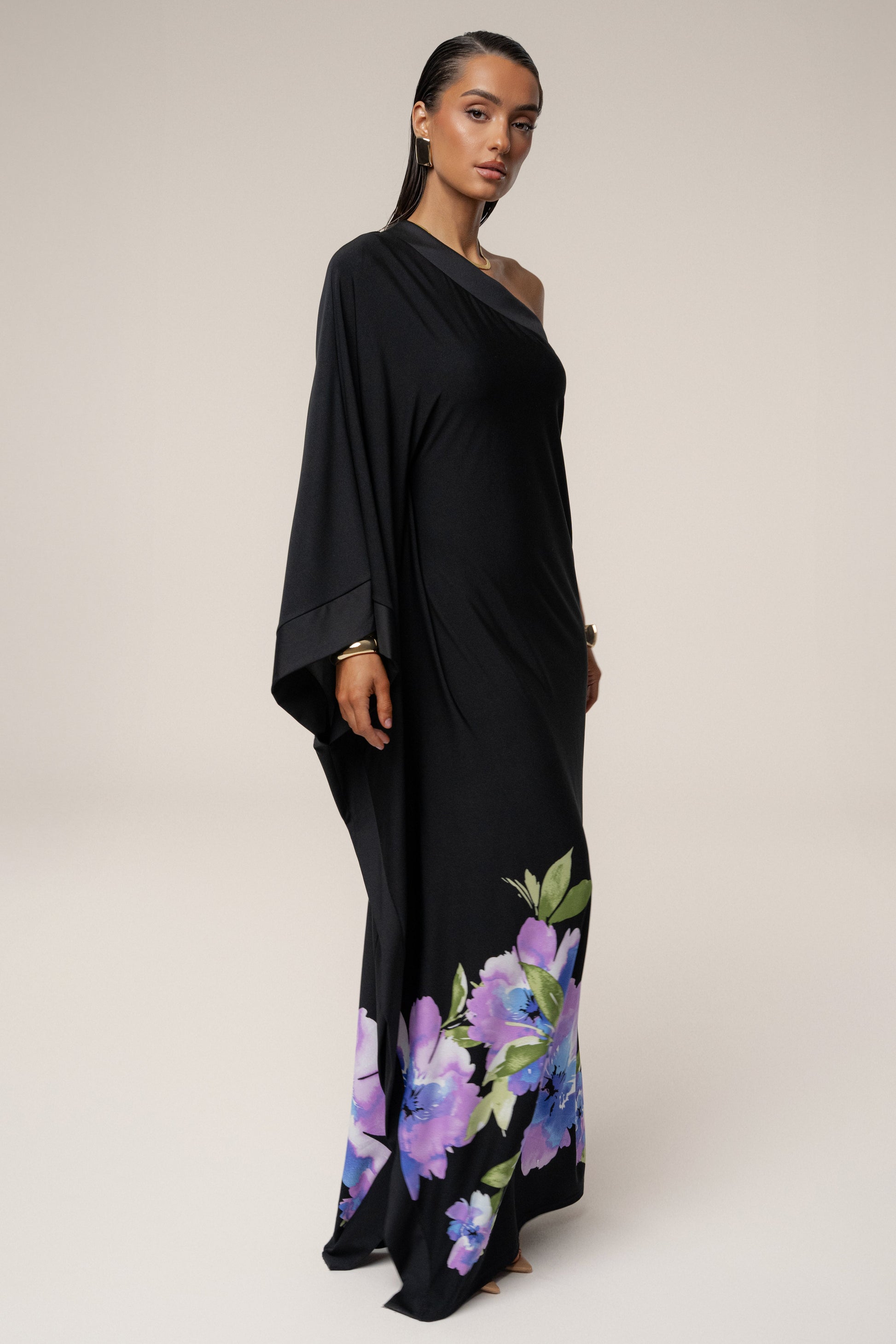 Black Floral Petals And Passion Maxi Dress JLUXLABEL