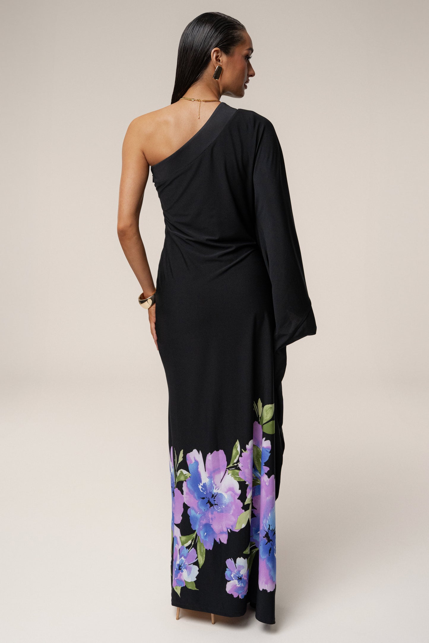 Black Floral Petals And Passion Maxi Dress JLUXLABEL