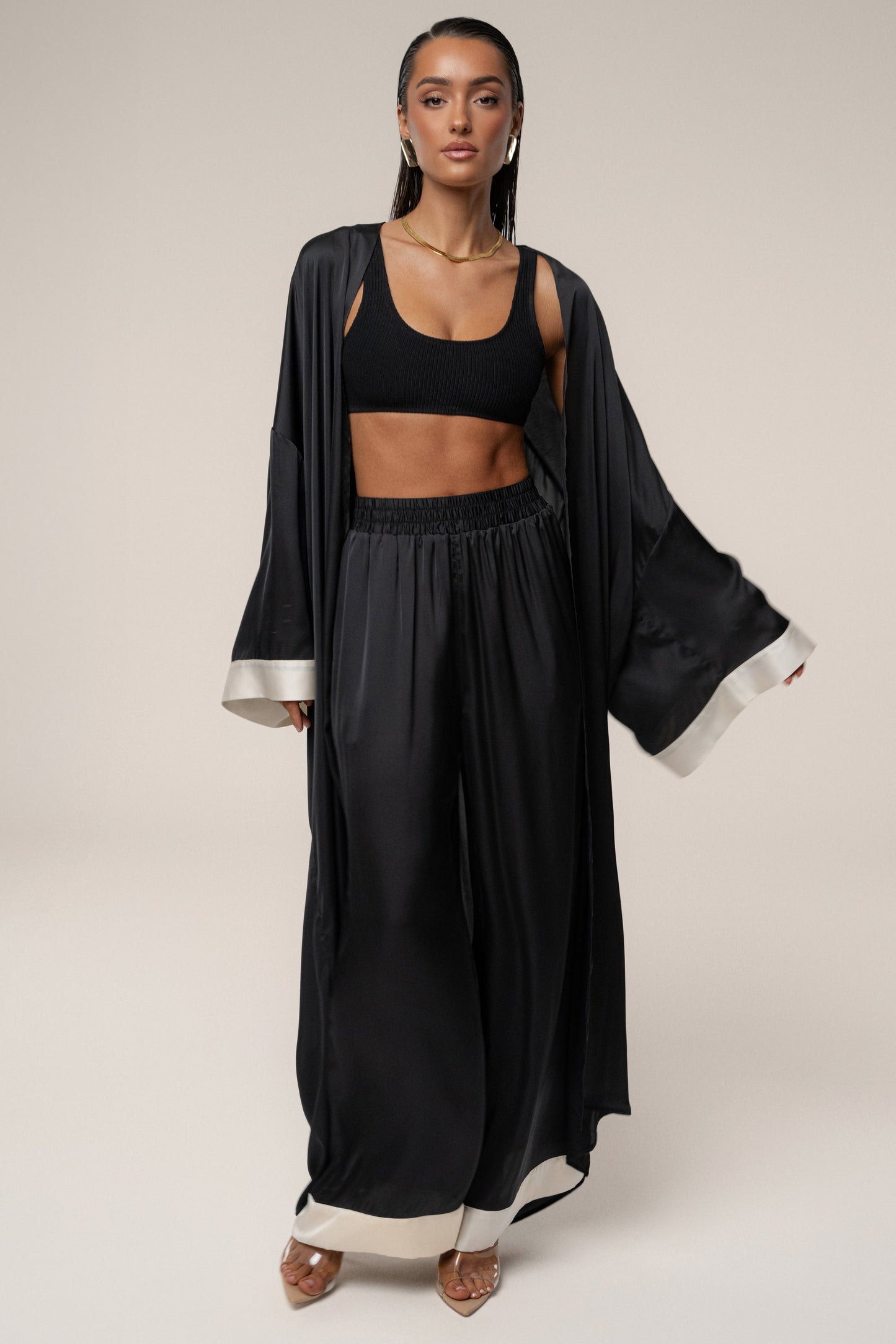 Black Jet Set Wide Leg Pants JLUXLABEL