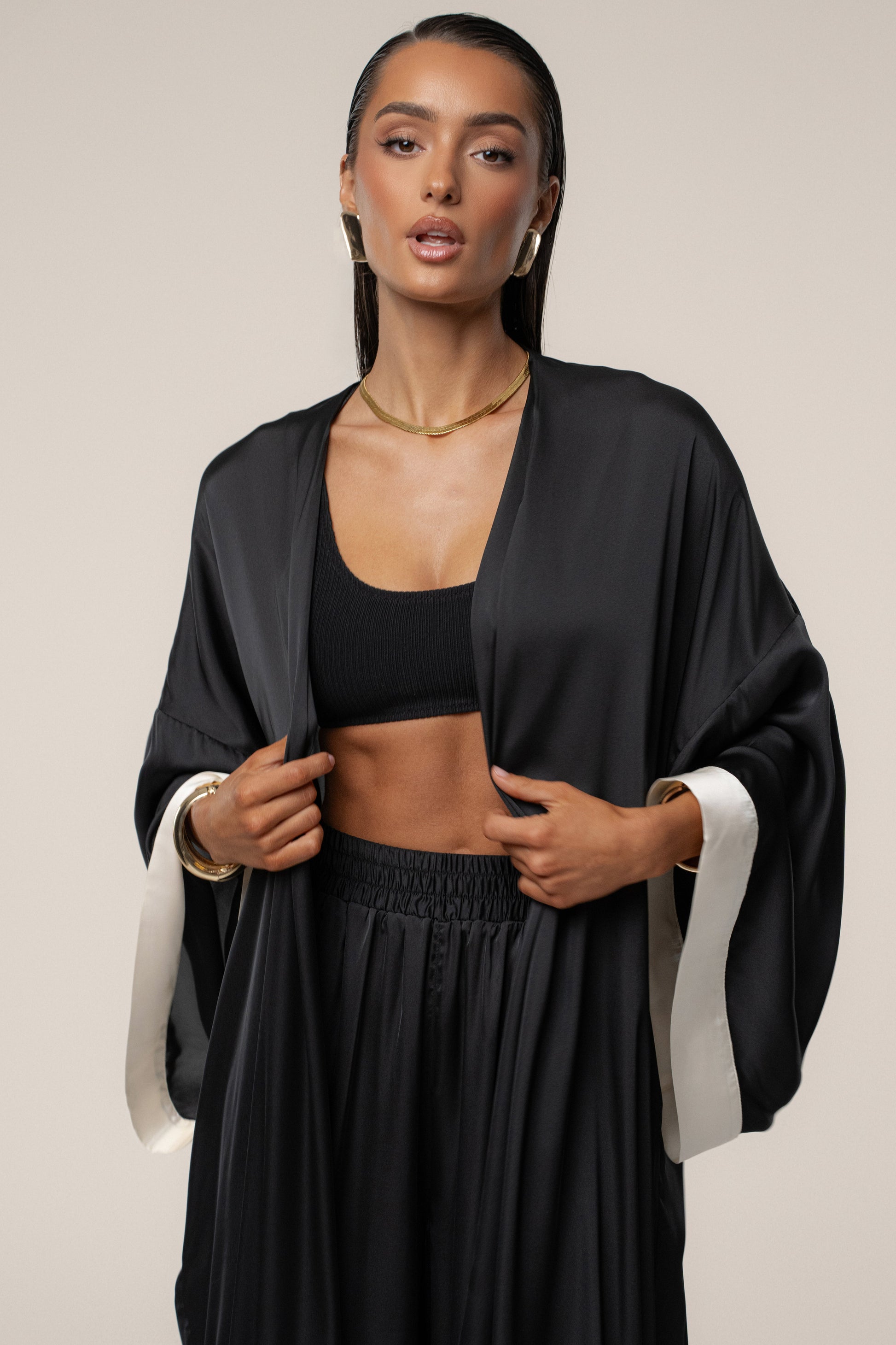 Black Nola Maxi Duster JLUXLABEL