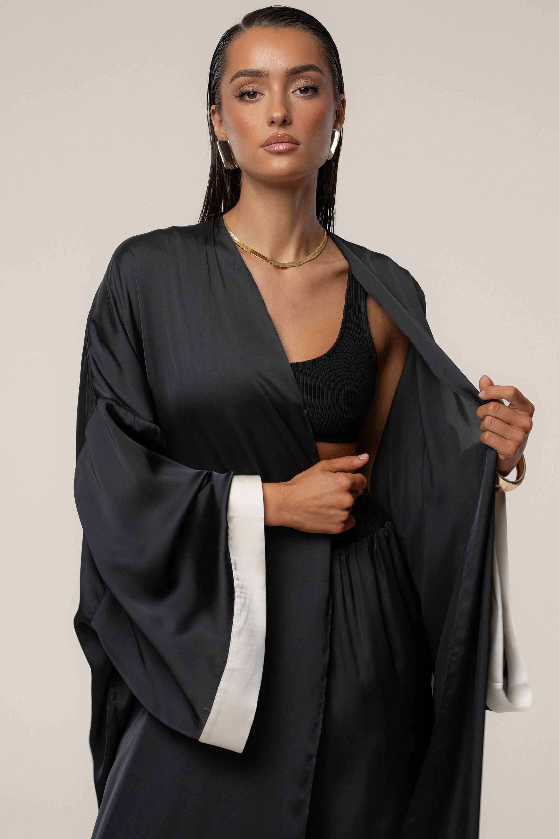 Black Nola Maxi Duster JLUXLABEL