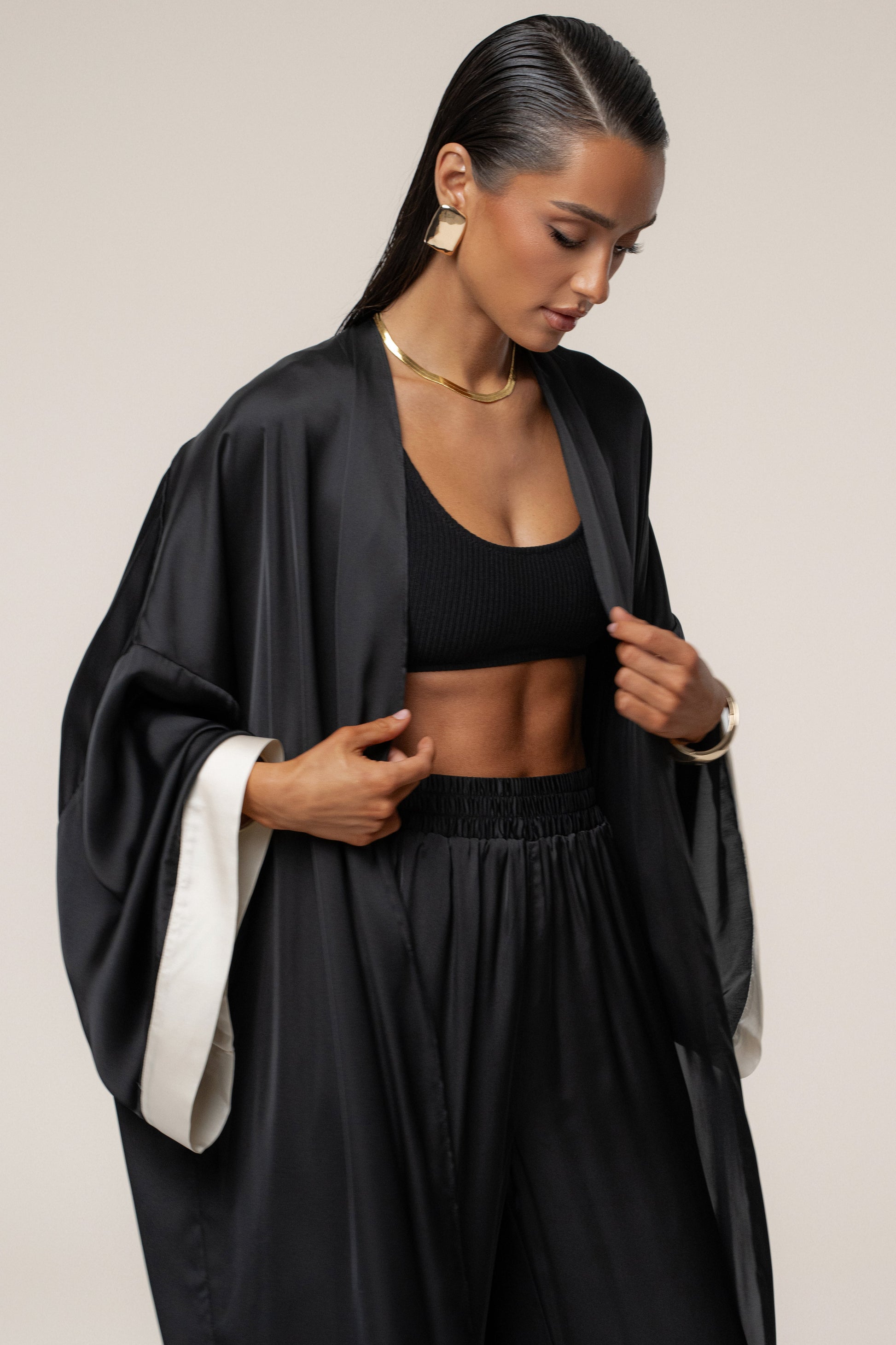 Black Nola Maxi Duster JLUXLABEL