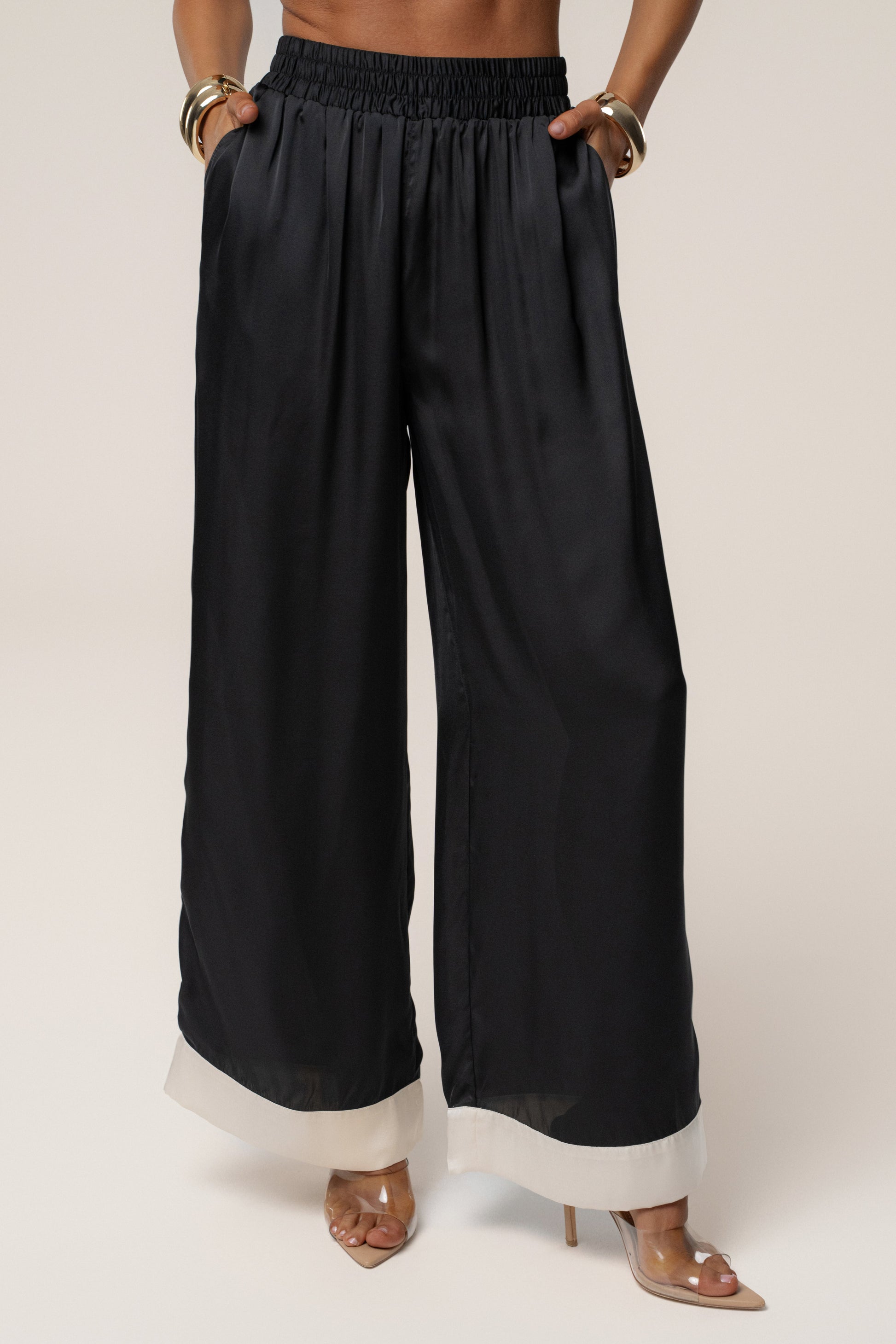 Black Jet Set Wide Leg Pants JLUXLABEL