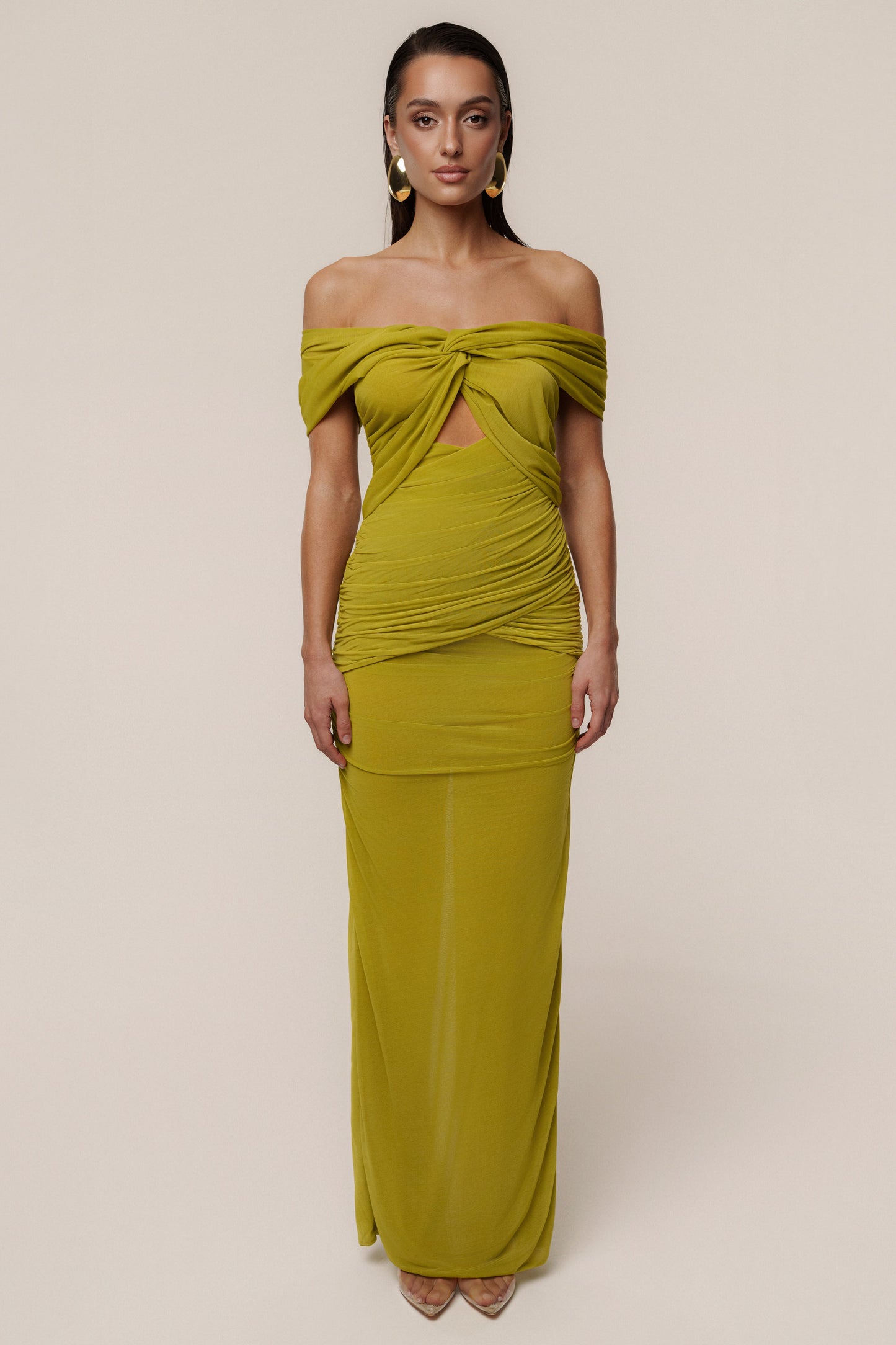 Moss Alessandra Off Shoulder Maxi Dress JLUXLABEL