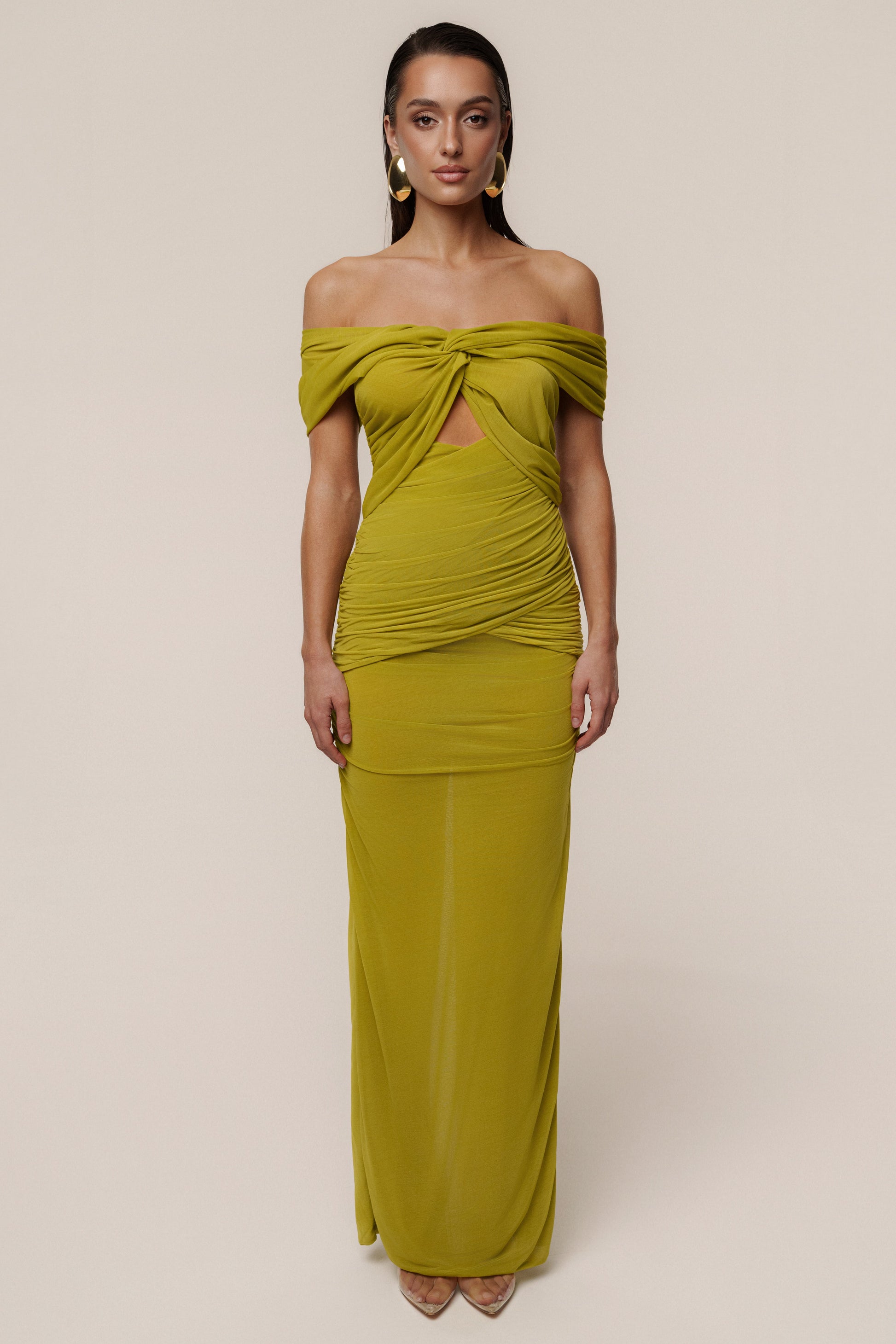Moss Alessandra Off Shoulder Maxi Dress JLUXLABEL