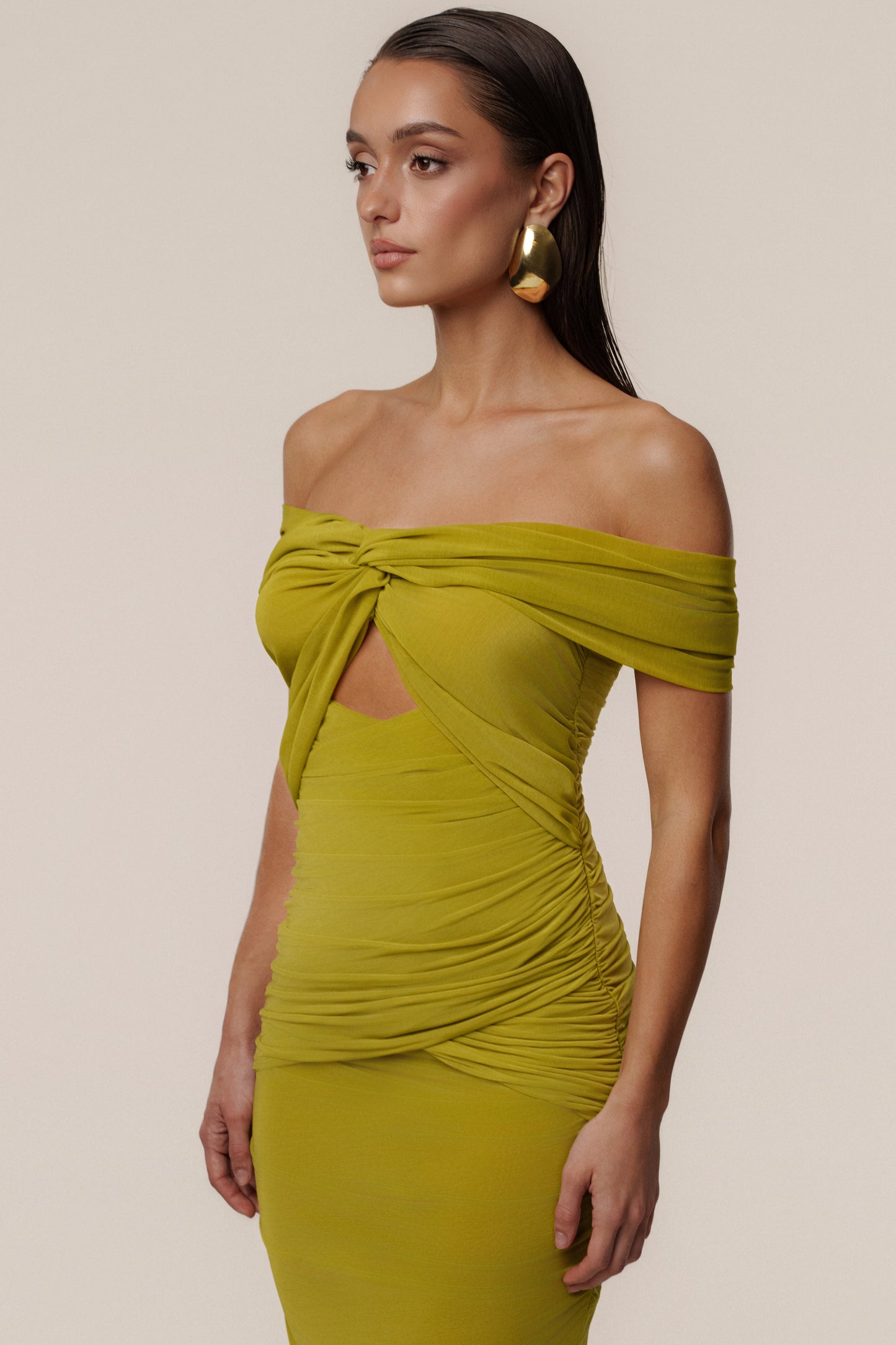 Moss Alessandra Off Shoulder Maxi Dress JLUXLABEL