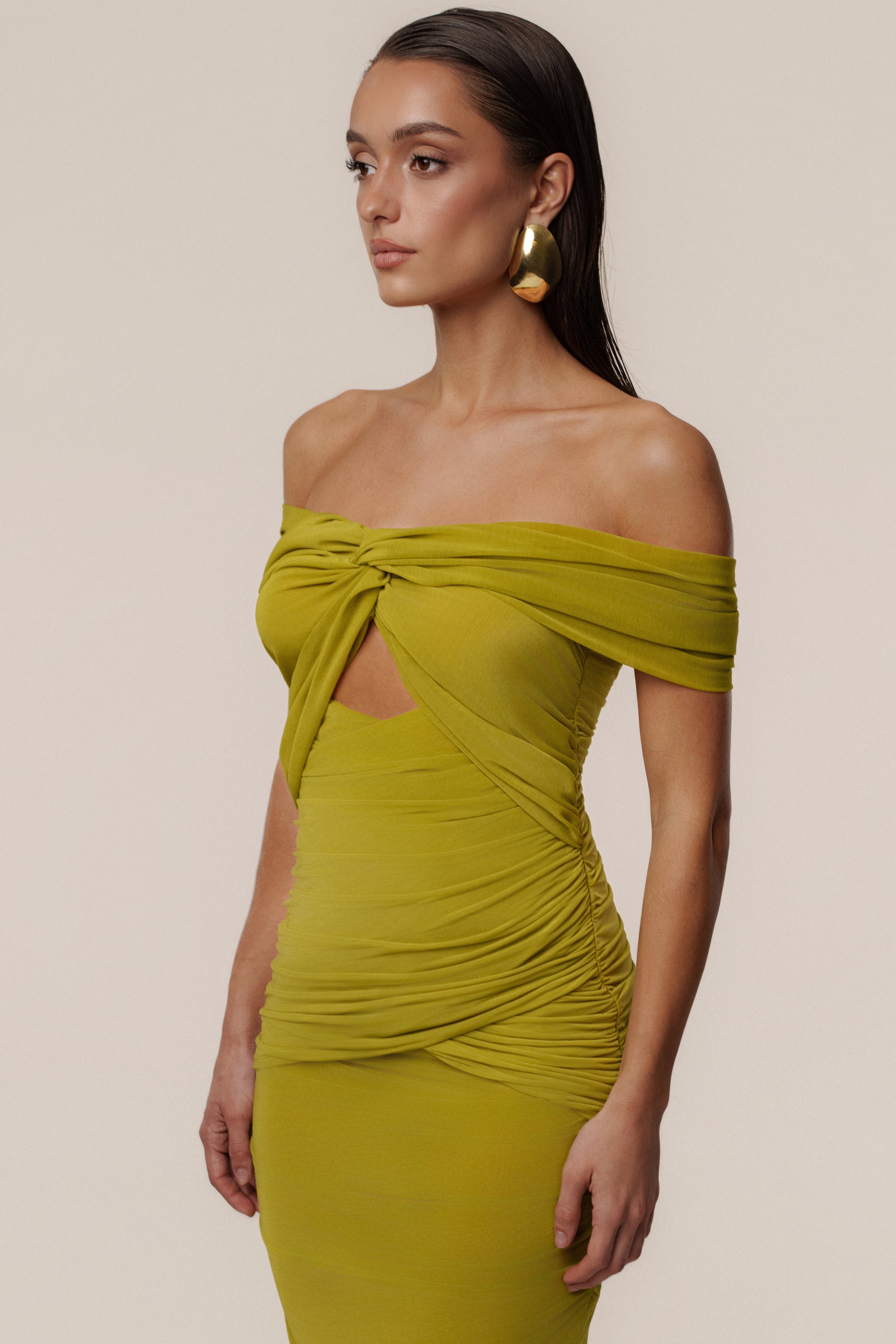 Moss Alessandra Off Shoulder Maxi Dress JLUXLABEL