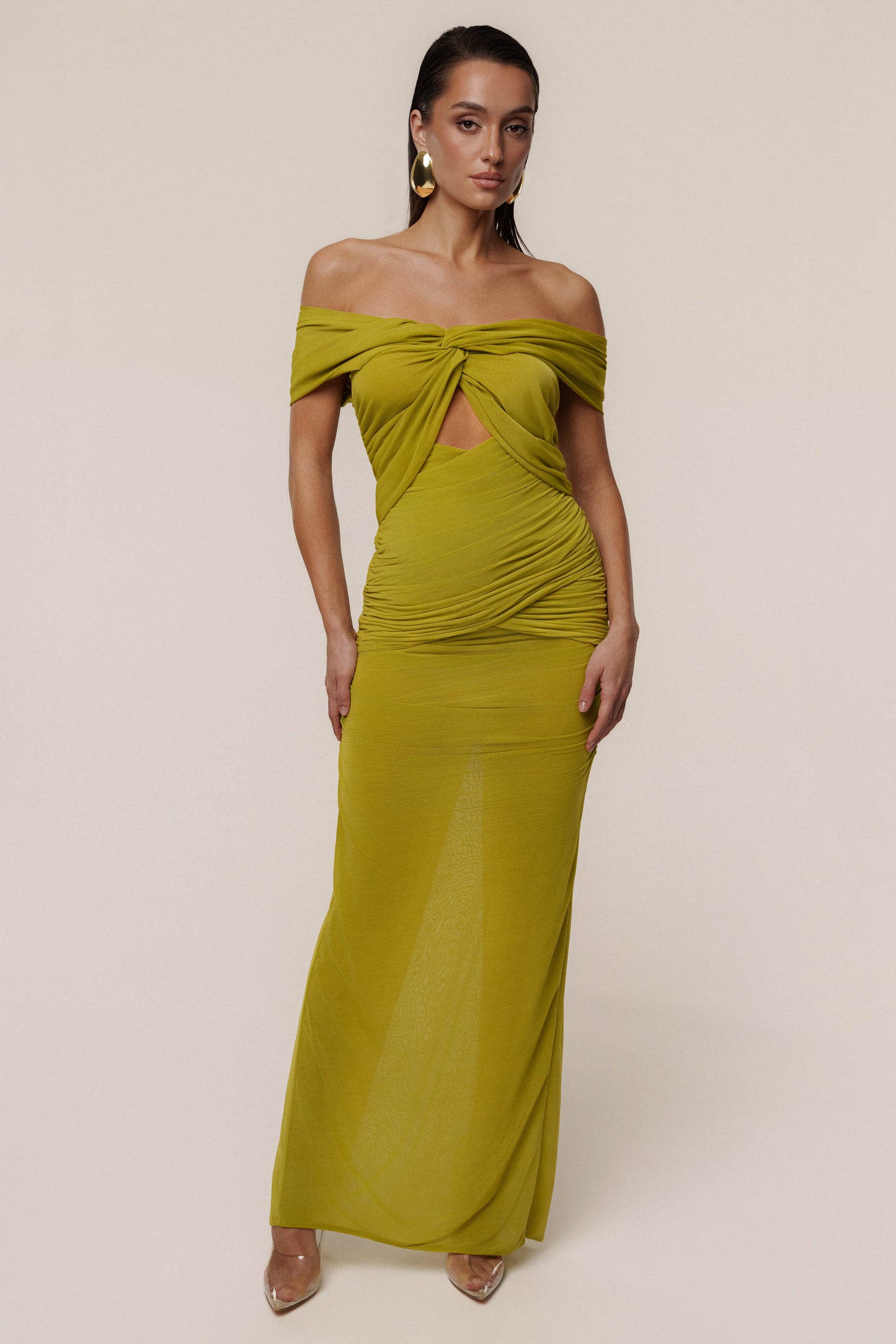 Moss Alessandra Off Shoulder Maxi Dress JLUXLABEL