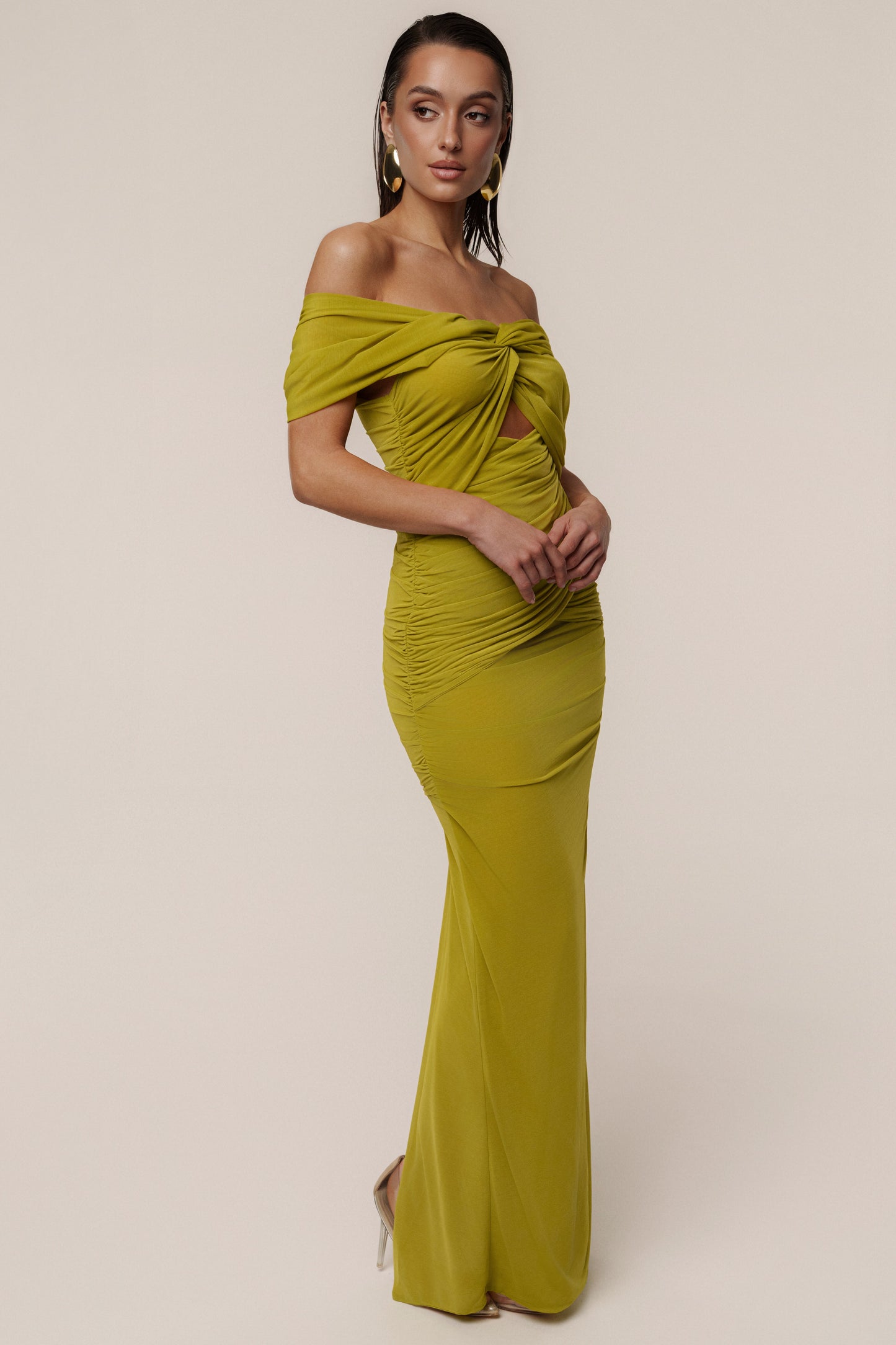 Moss Alessandra Off Shoulder Maxi Dress JLUXLABEL