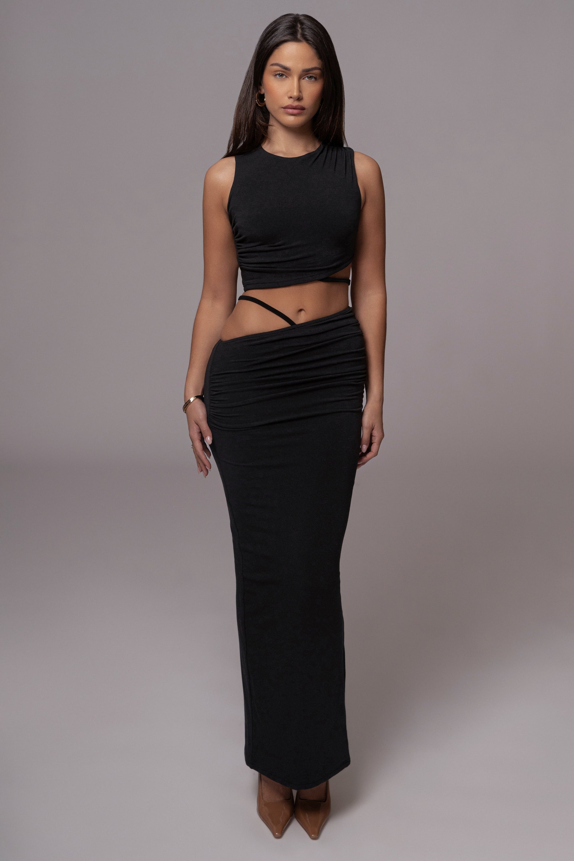 Black Saphhira Skirt Set JLUXLABEL