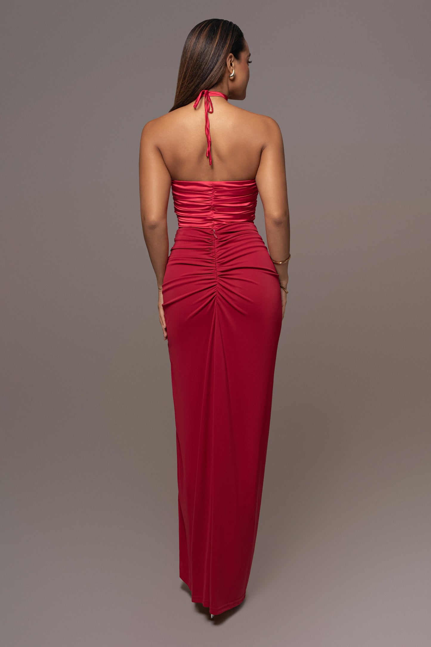 Red Tara Drape Skirt JLUXLABEL