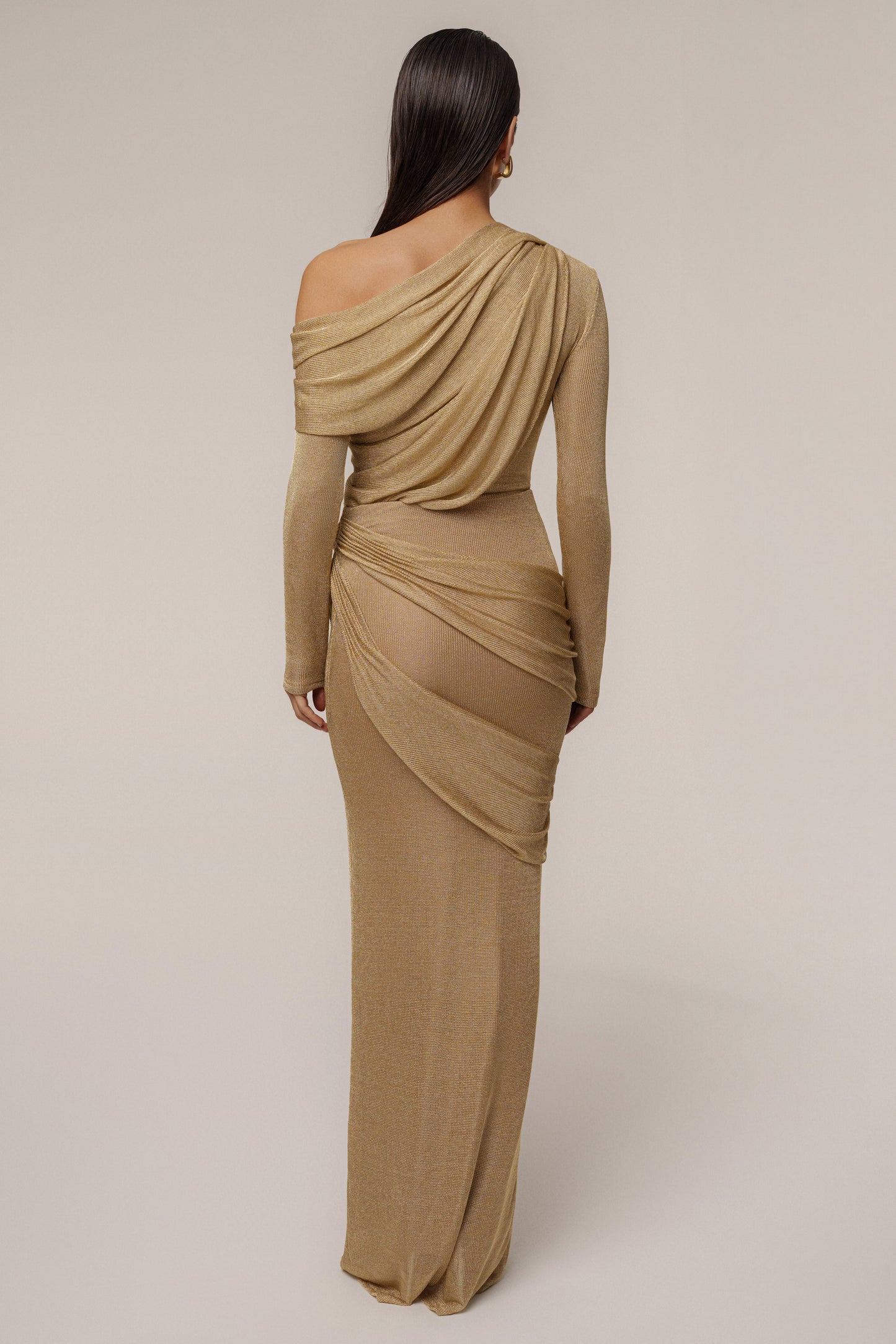 Gold Opulent Metallic Maxi Skirt JLUXLABEL
