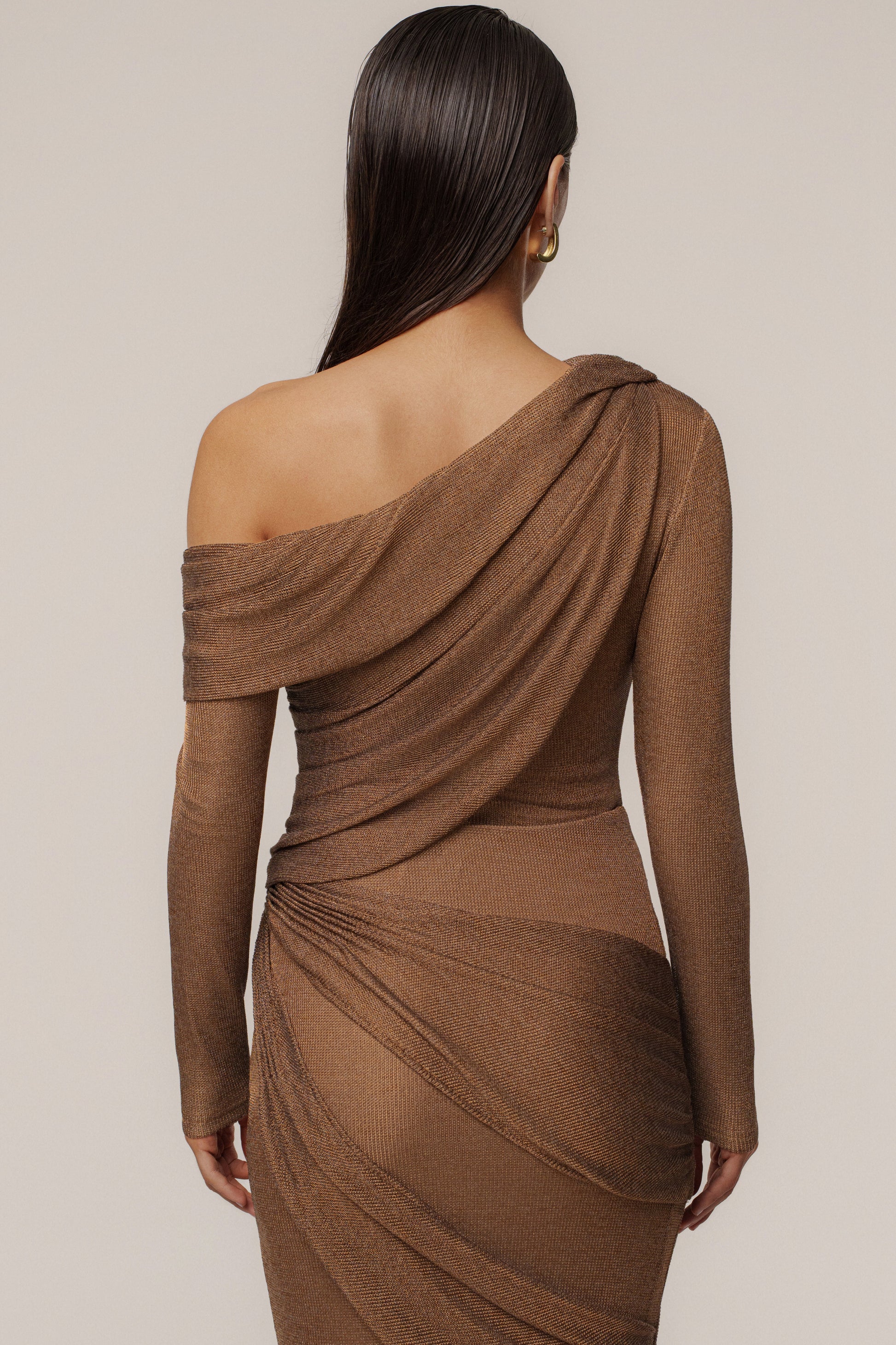 Bronze Opulent Metallic Bodysuit JLUXLABEL