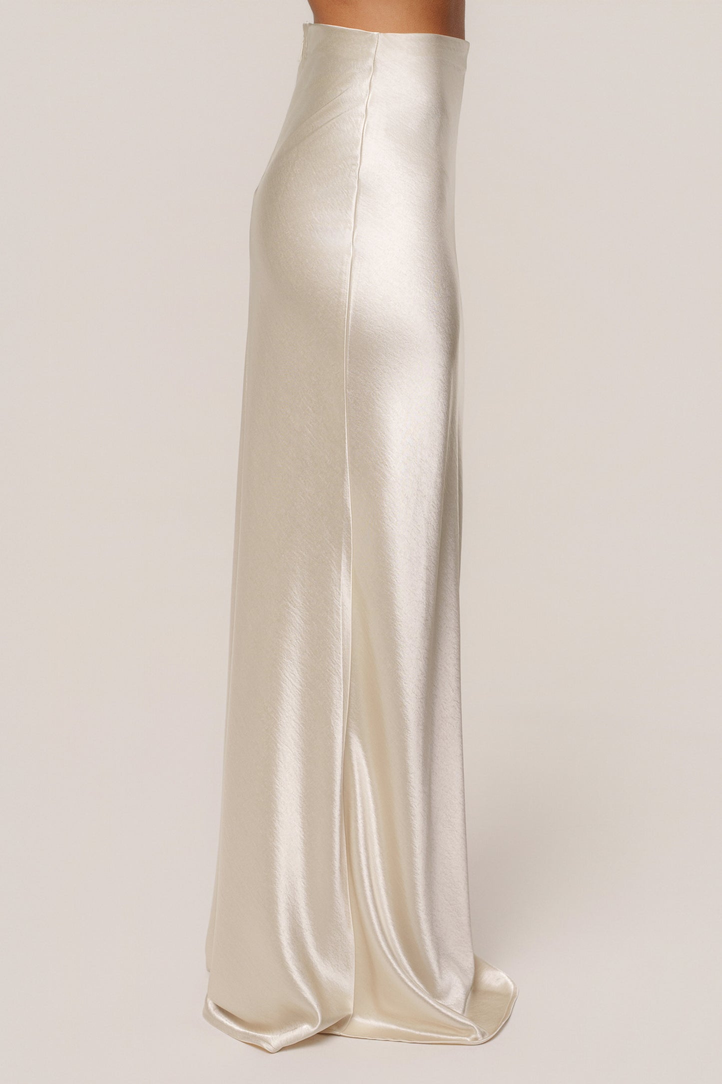 Champagne Tradition Satin Maxi Skirt JLUXLABEL