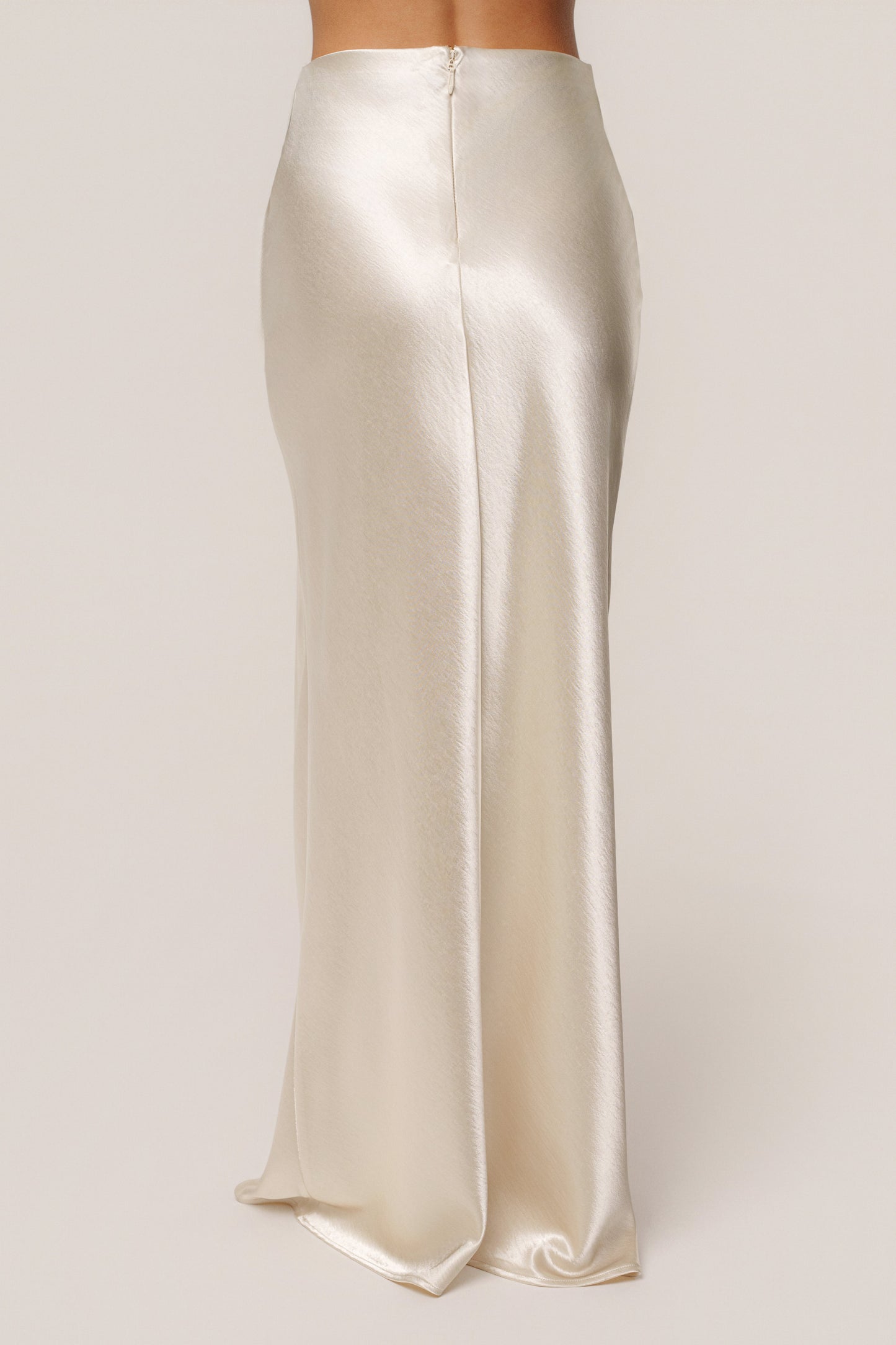 Champagne Tradition Satin Maxi Skirt JLUXLABEL
