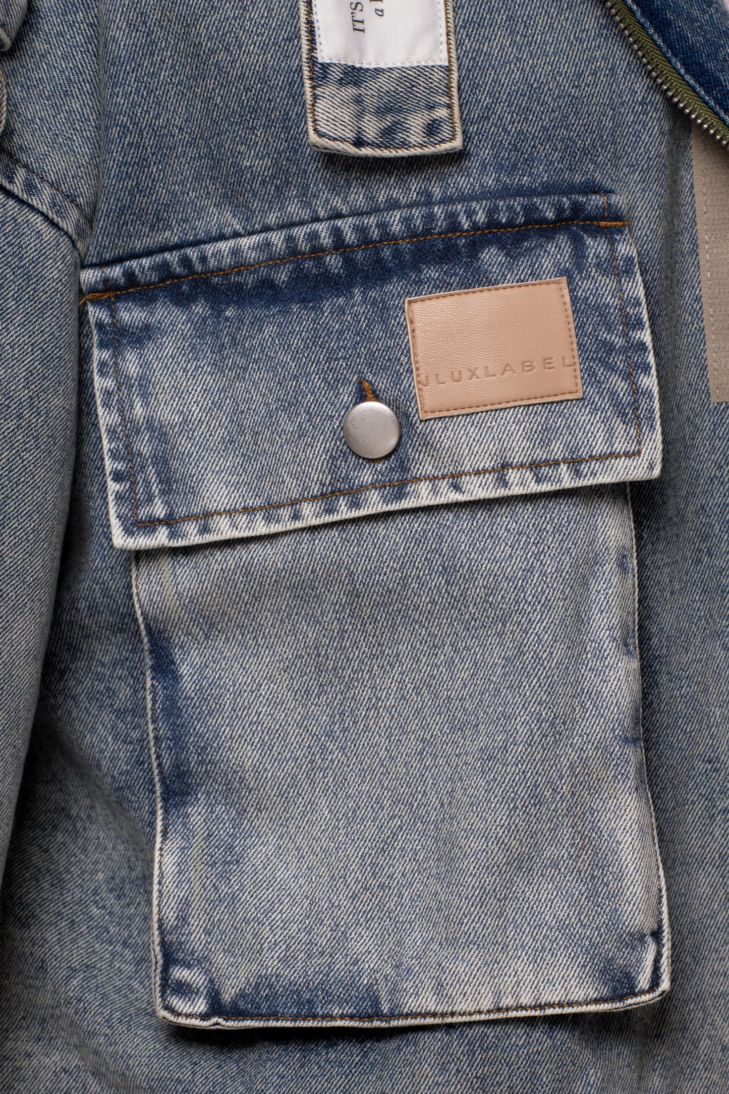 Medium Wash Esther Utility Denim Jacket JLUXLABEL