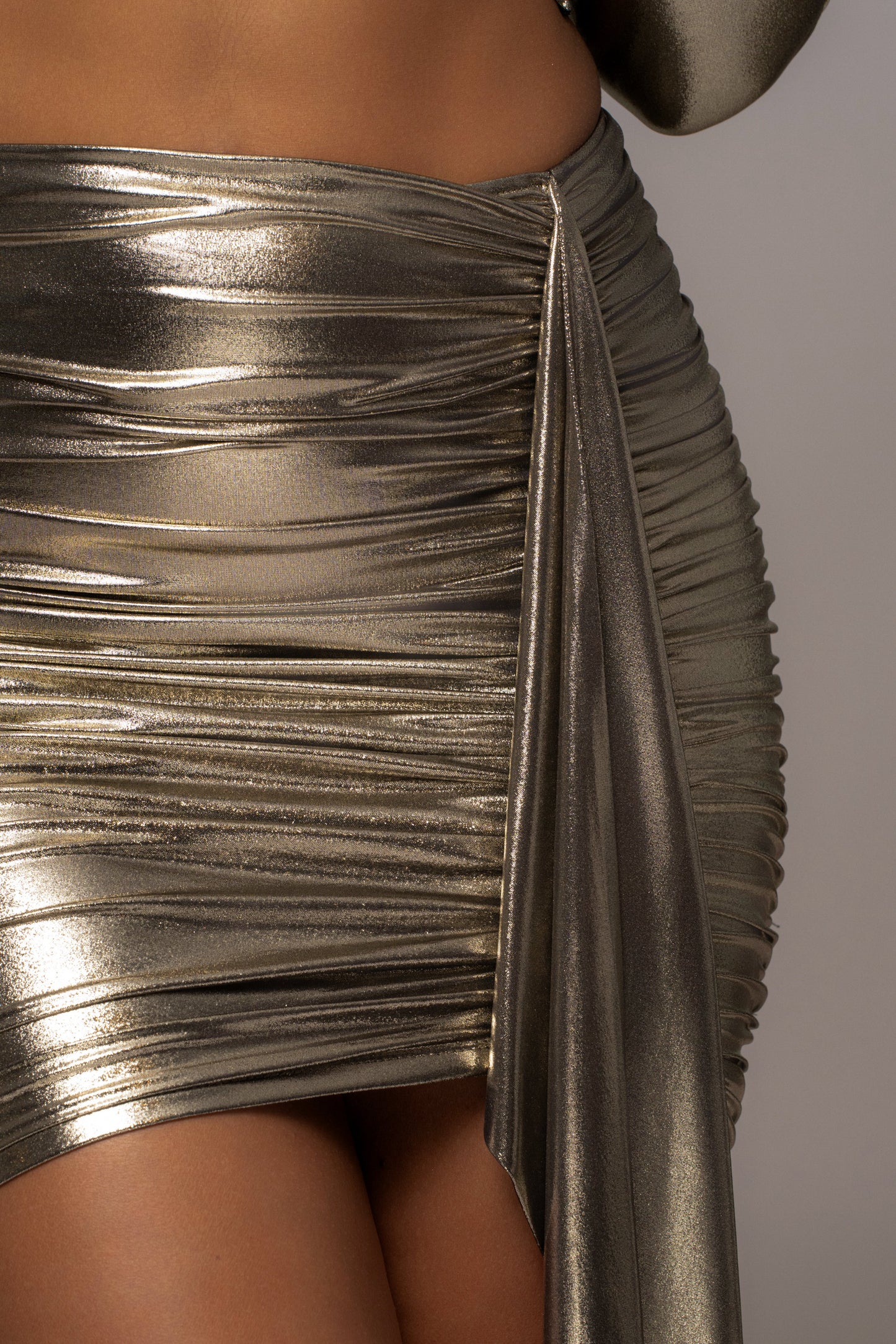 Gold Calix Metallic Skirt JLUXLABEL