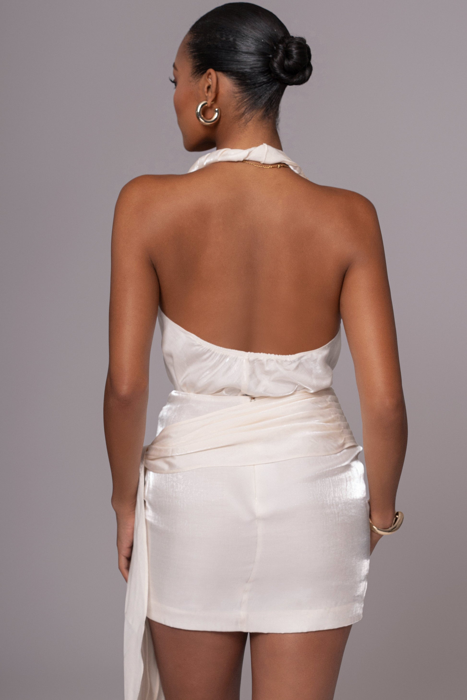 Ivory Sabrina Iridescent Skirt Set JLUXLABEL