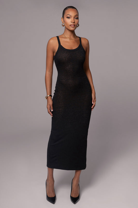 Black Back To You Maxi Dress JLUXLABEL