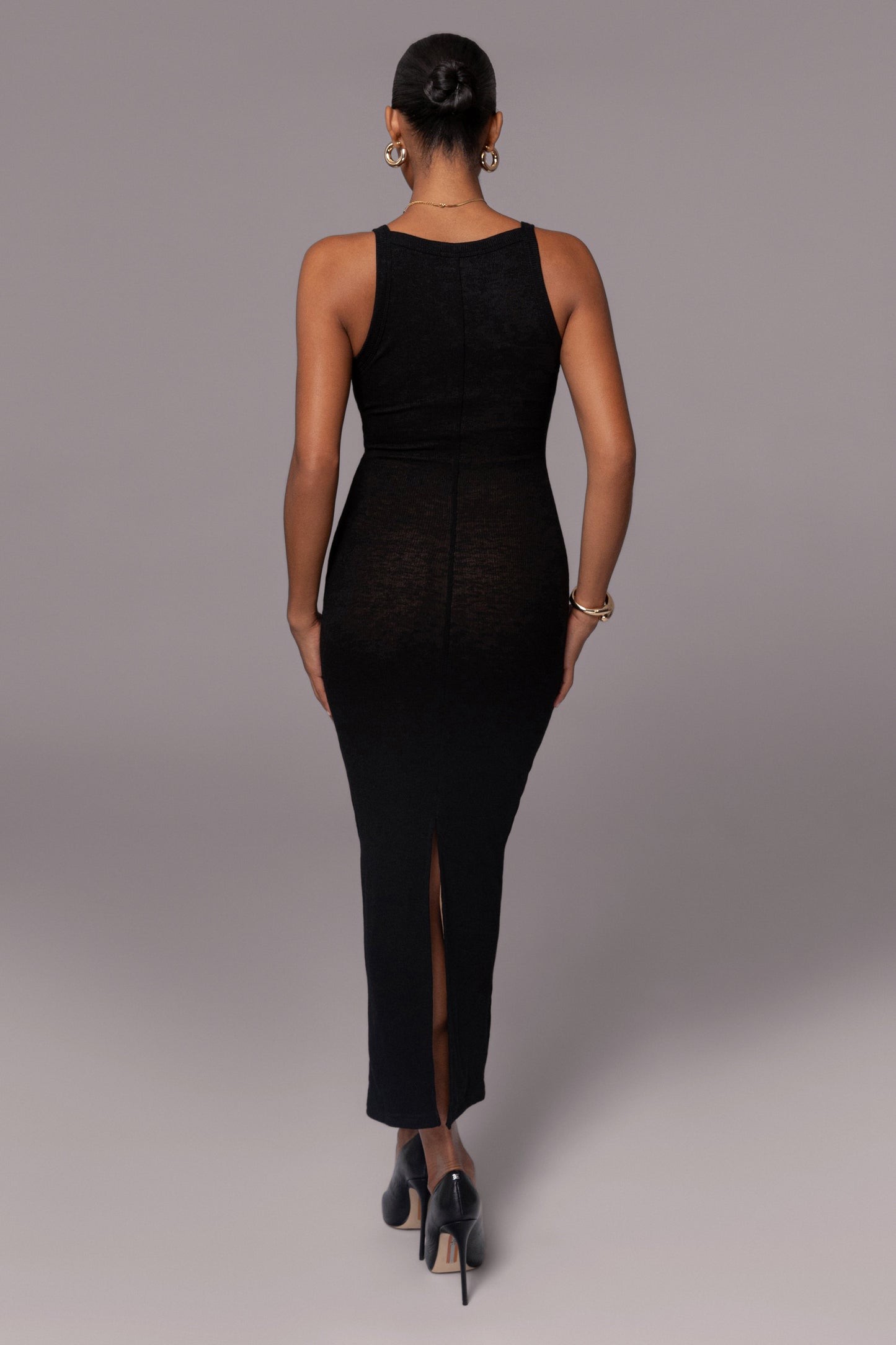 Black Back To You Maxi Dress JLUXLABEL