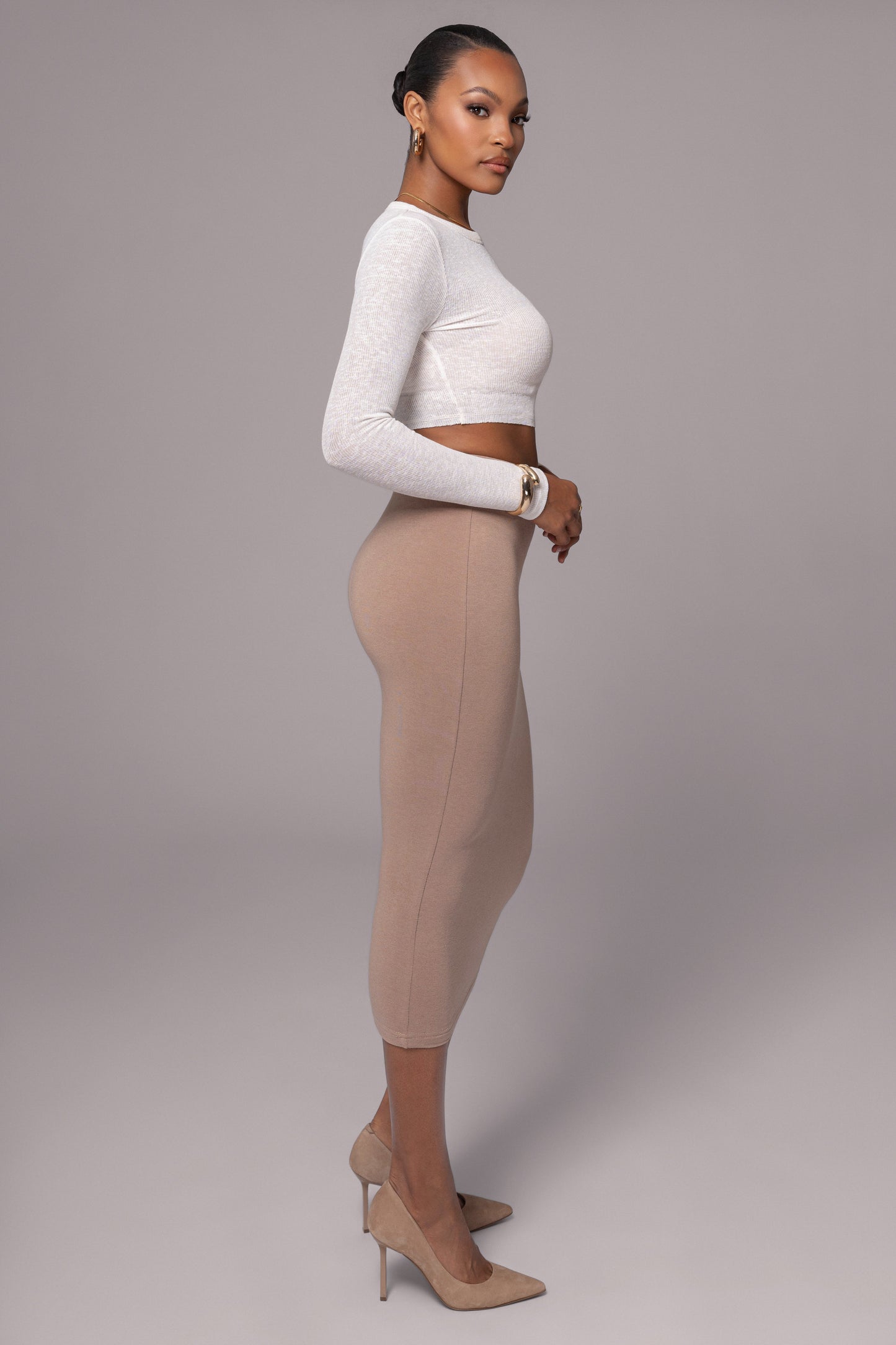 Ivory Just Enough Ribbed Crop Top JLUXLABEL