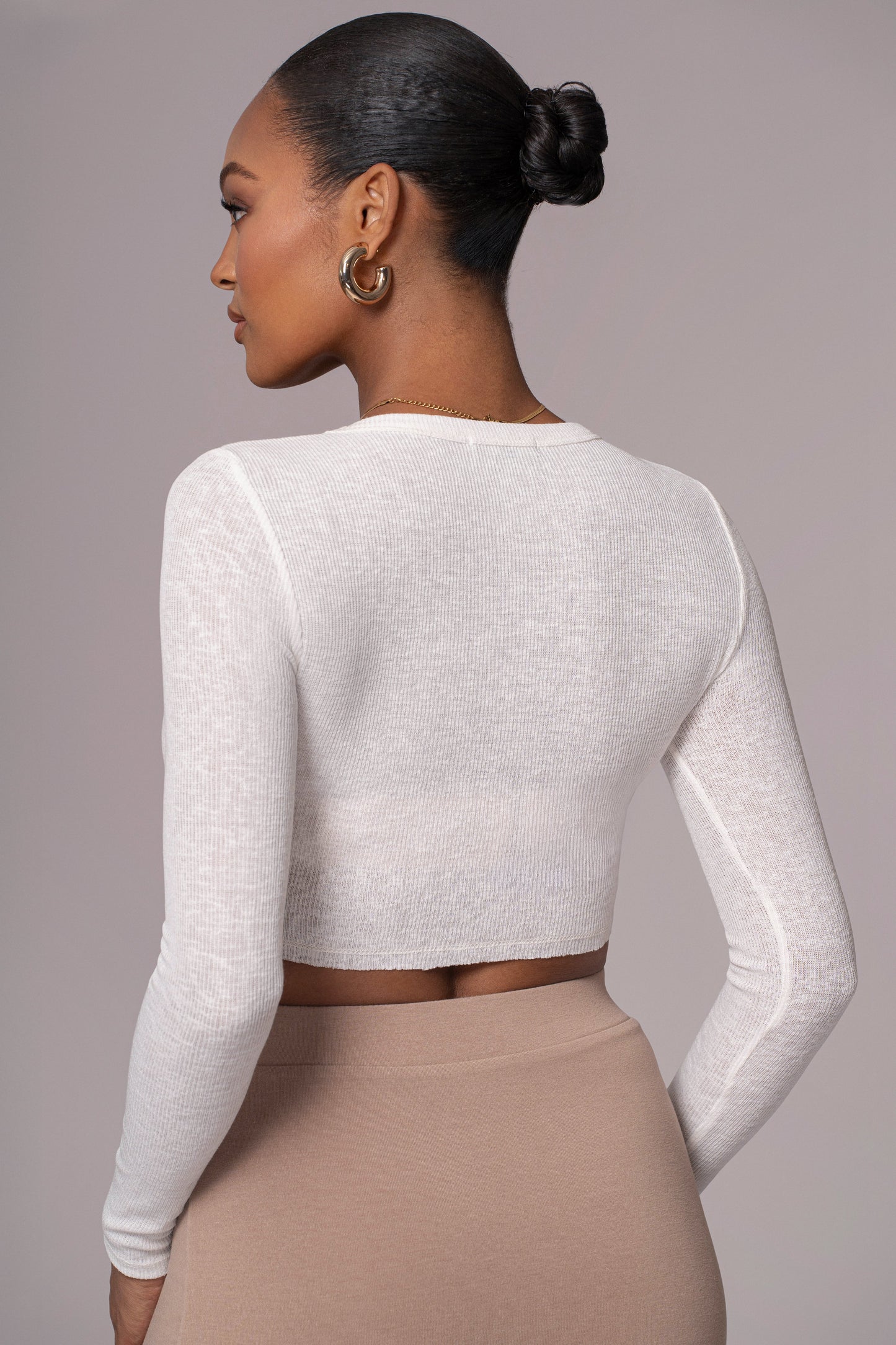 Ivory Just Enough Ribbed Crop Top JLUXLABEL