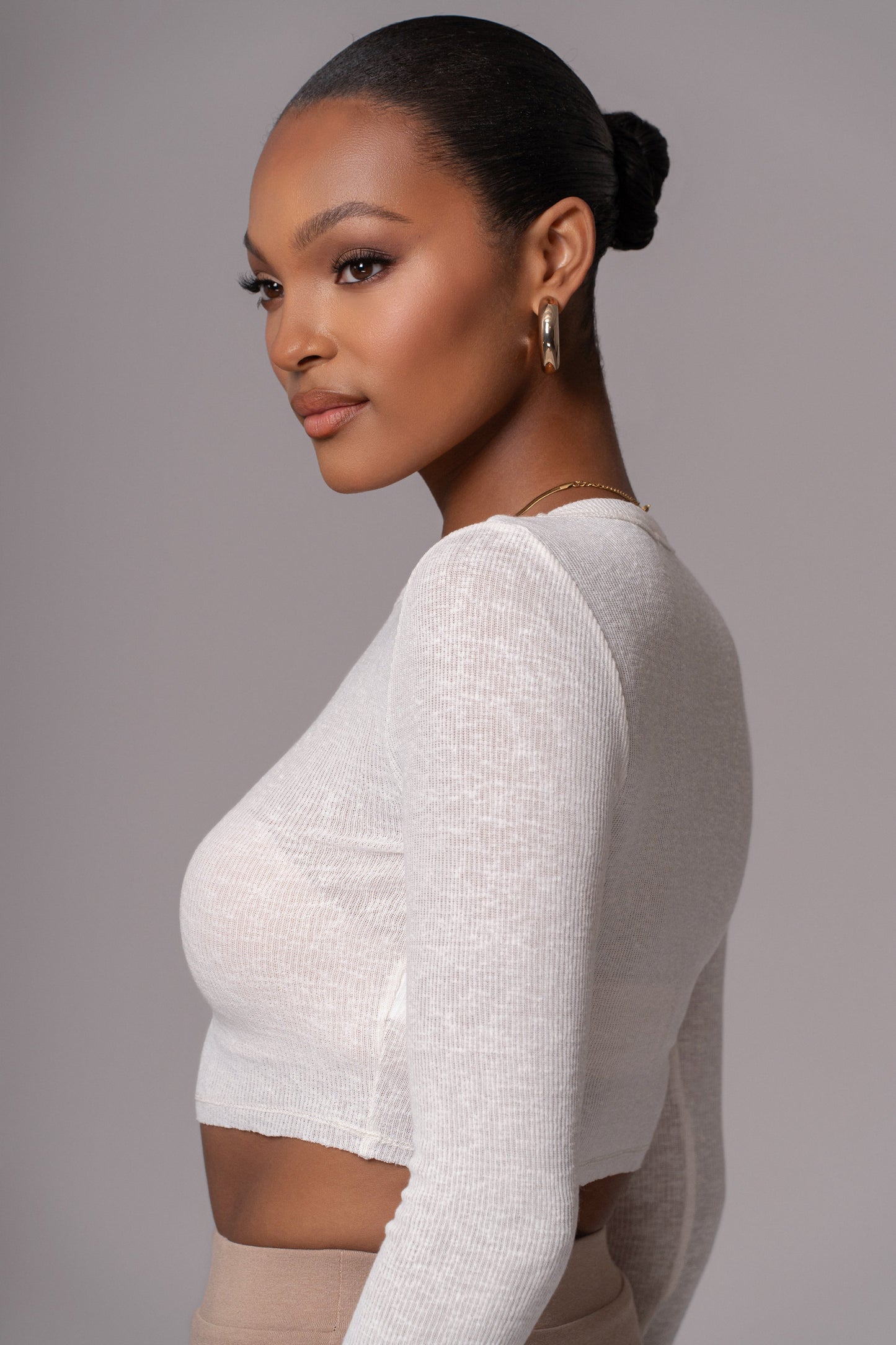 Ivory Just Enough Ribbed Crop Top JLUXLABEL