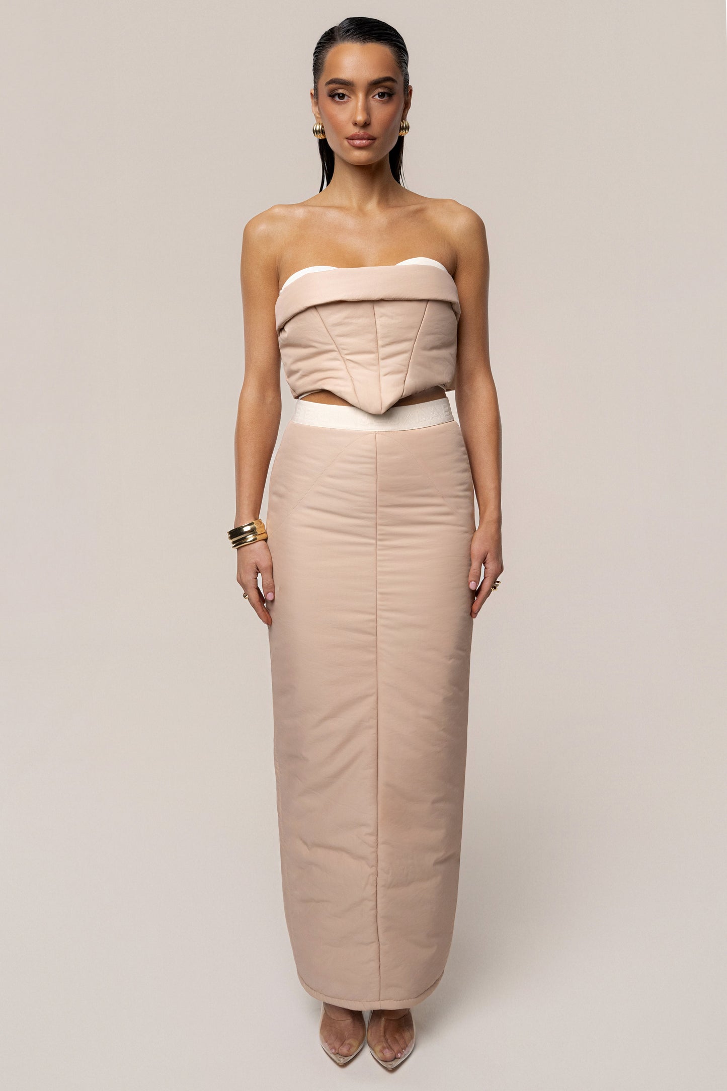 Beige Addyson Skirt Set JLUXLABEL