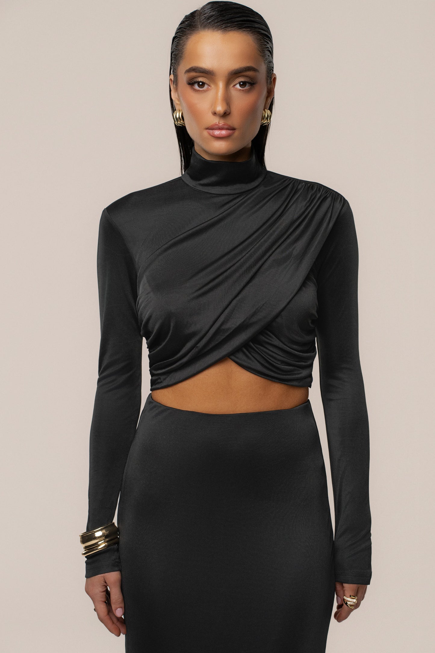Black Ultra High Waist Maxi Skirt JLUXLABEL