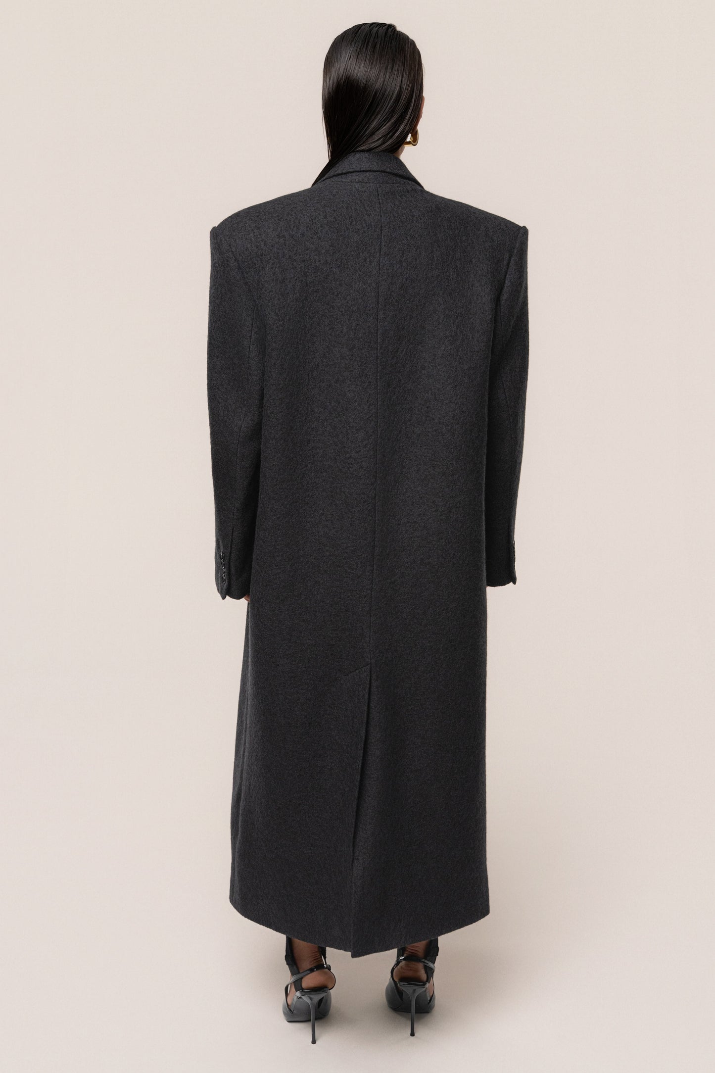 Black Oversize Double Breasted Coat JLUXLABEL