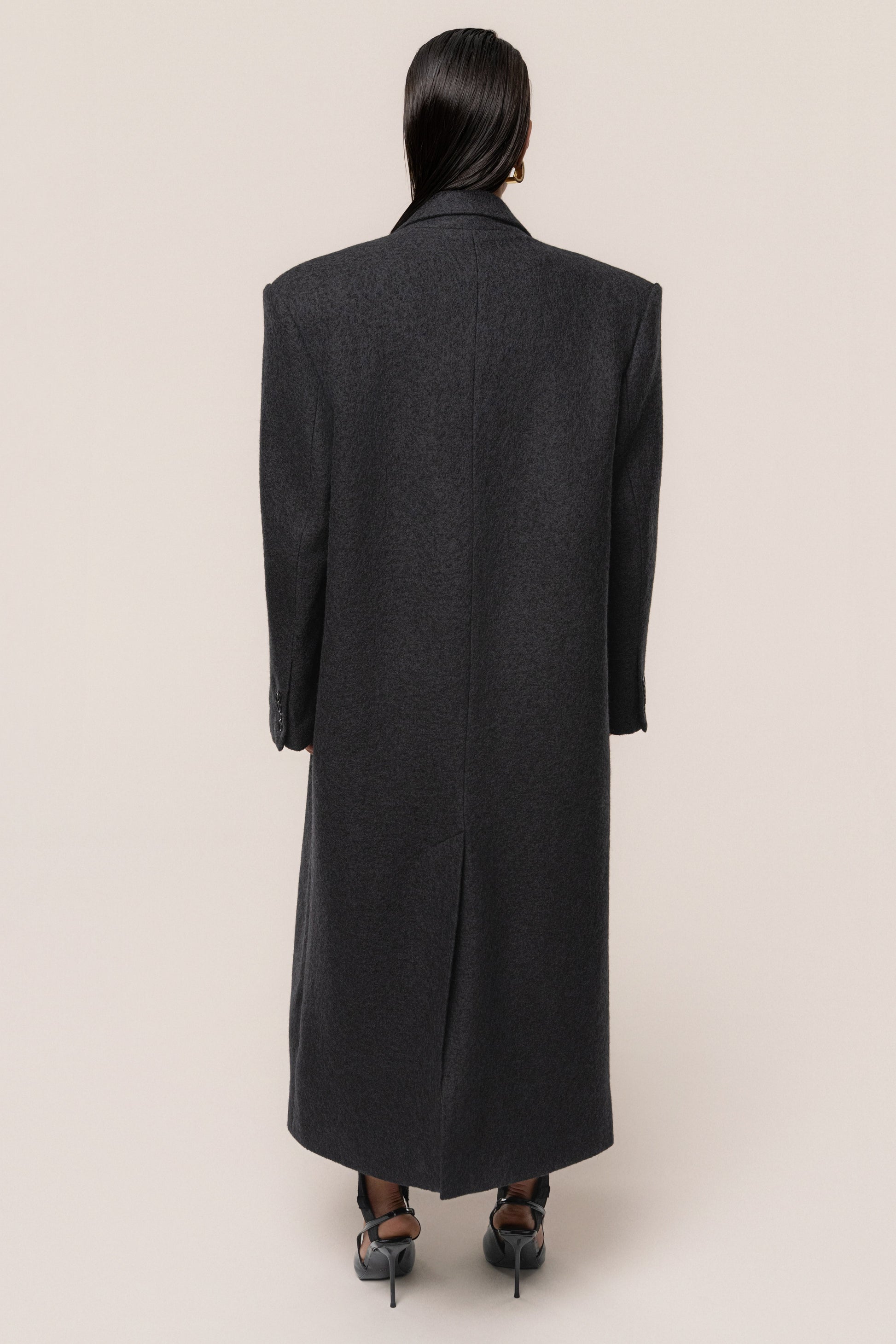 Black Oversize Double Breasted Coat JLUXLABEL
