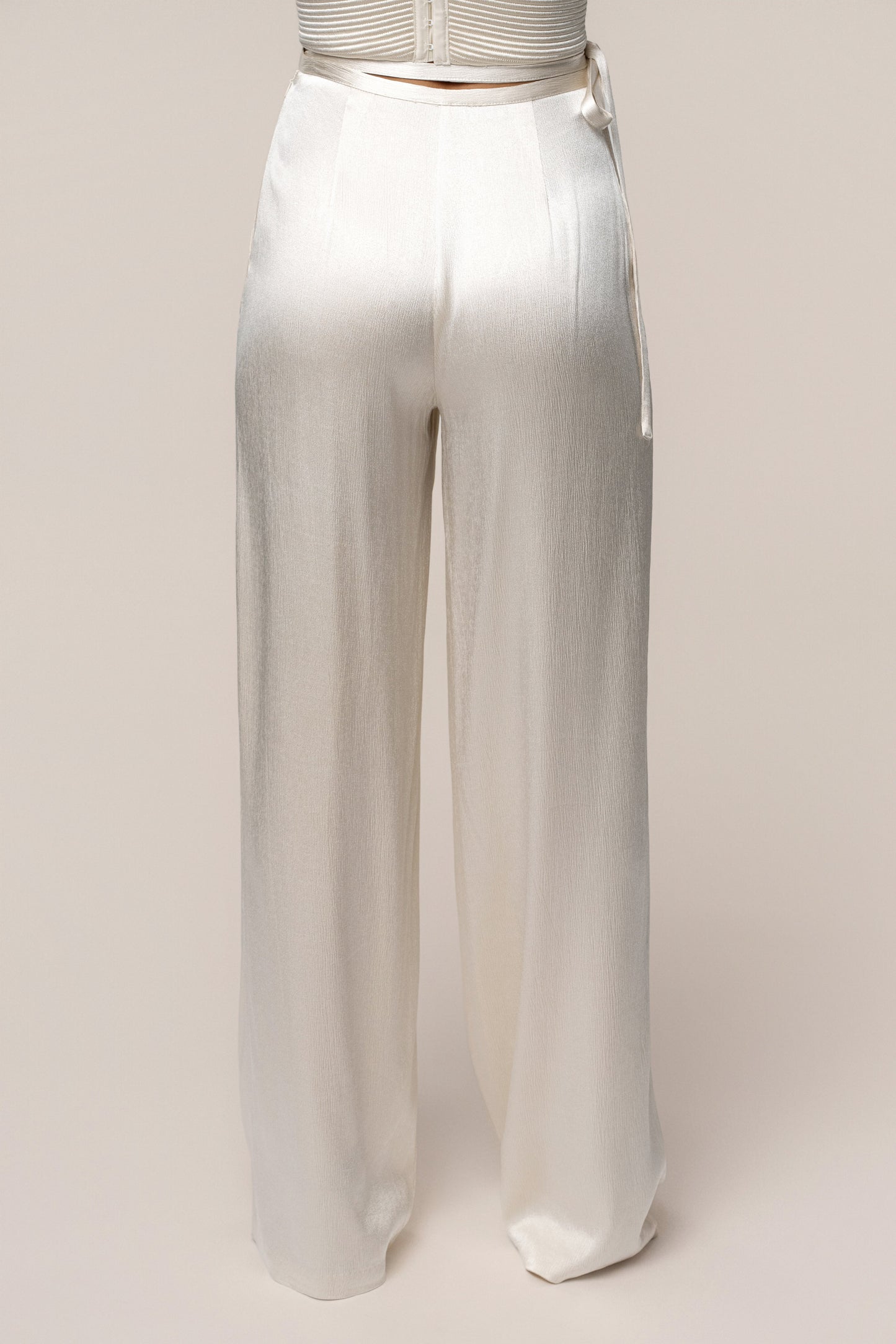 Champagne Deserae Satin Pants JLUXLABEL