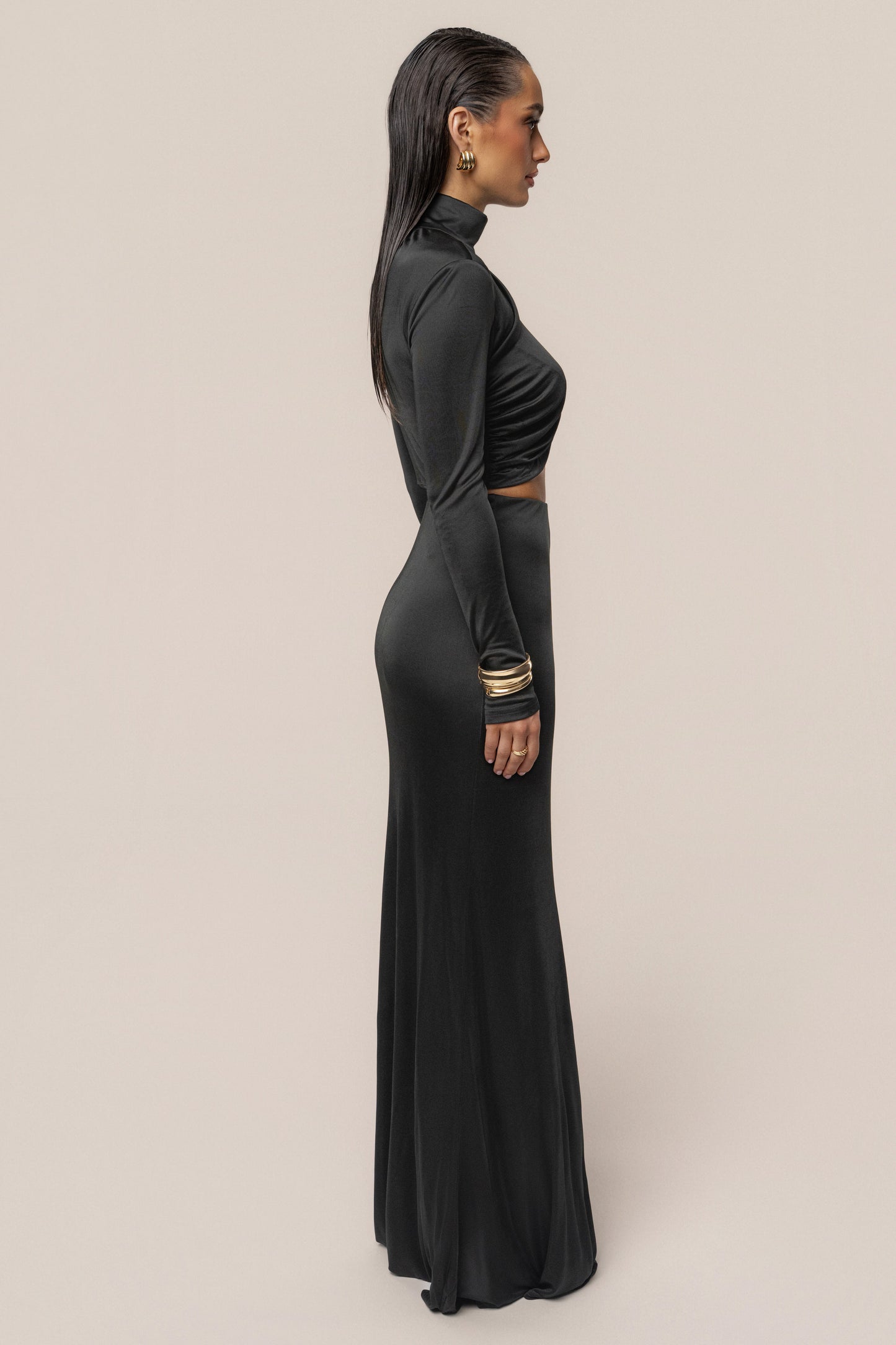 Black Ultra High Waist Maxi Skirt JLUXLABEL