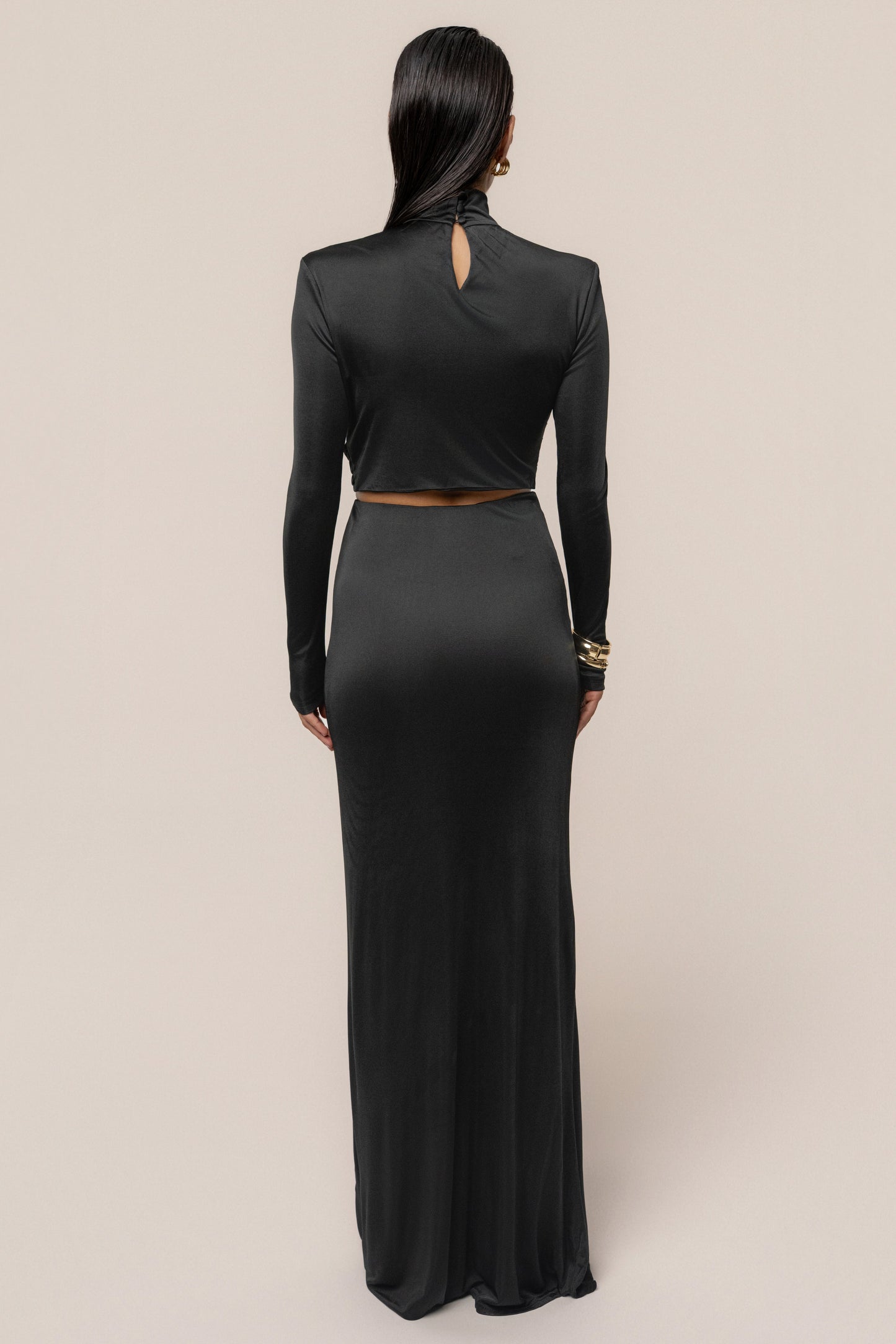 Black Ultra High Waist Maxi Skirt JLUXLABEL