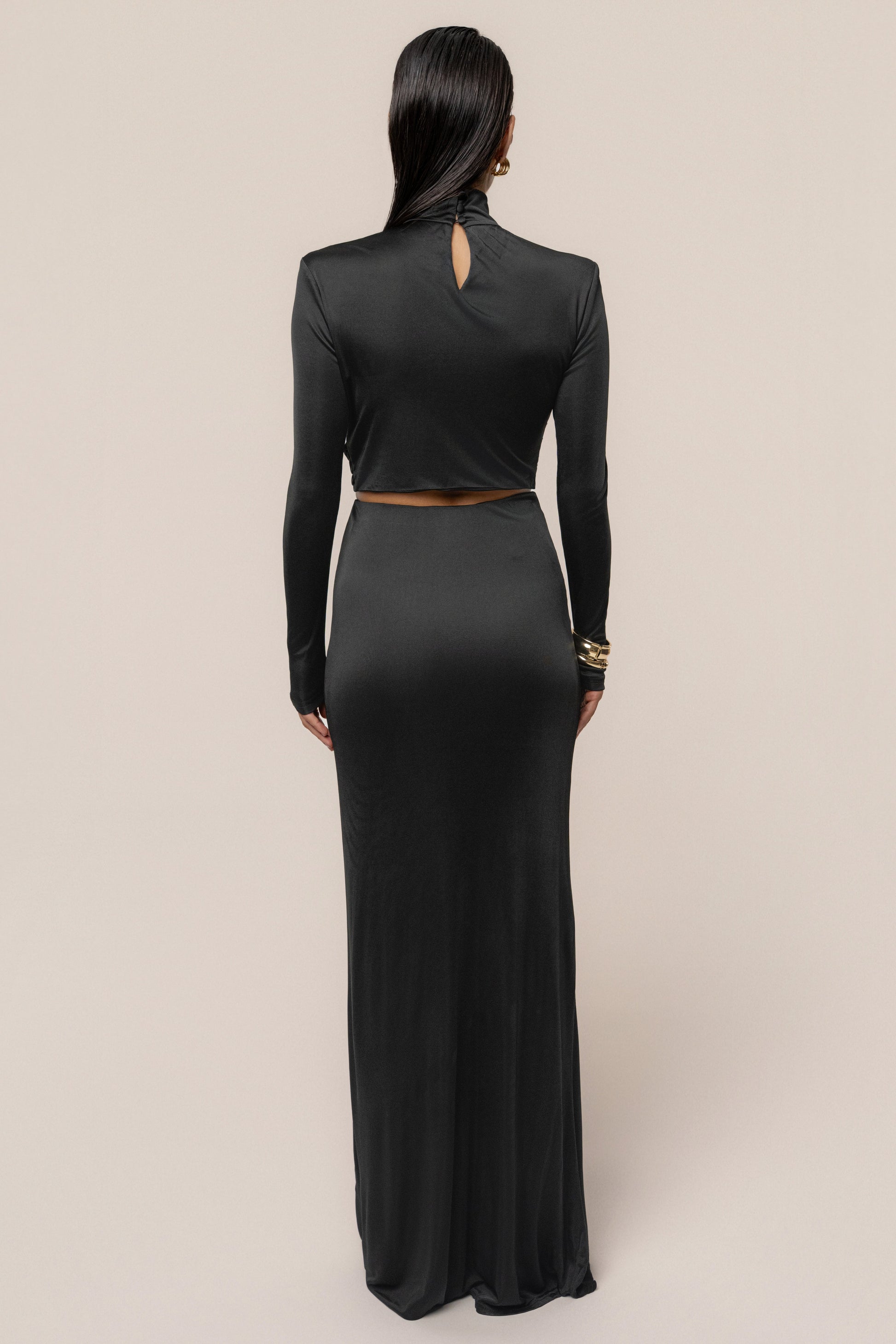 Black Ultra High Waist Maxi Skirt JLUXLABEL
