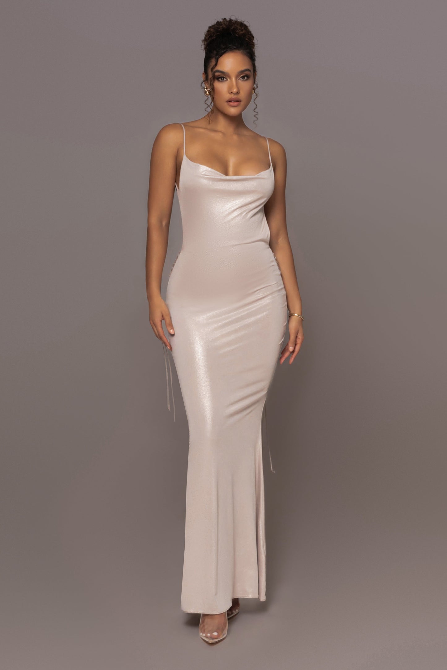 Champagne Heart of Gold Maxi Dress JLUXLABEL