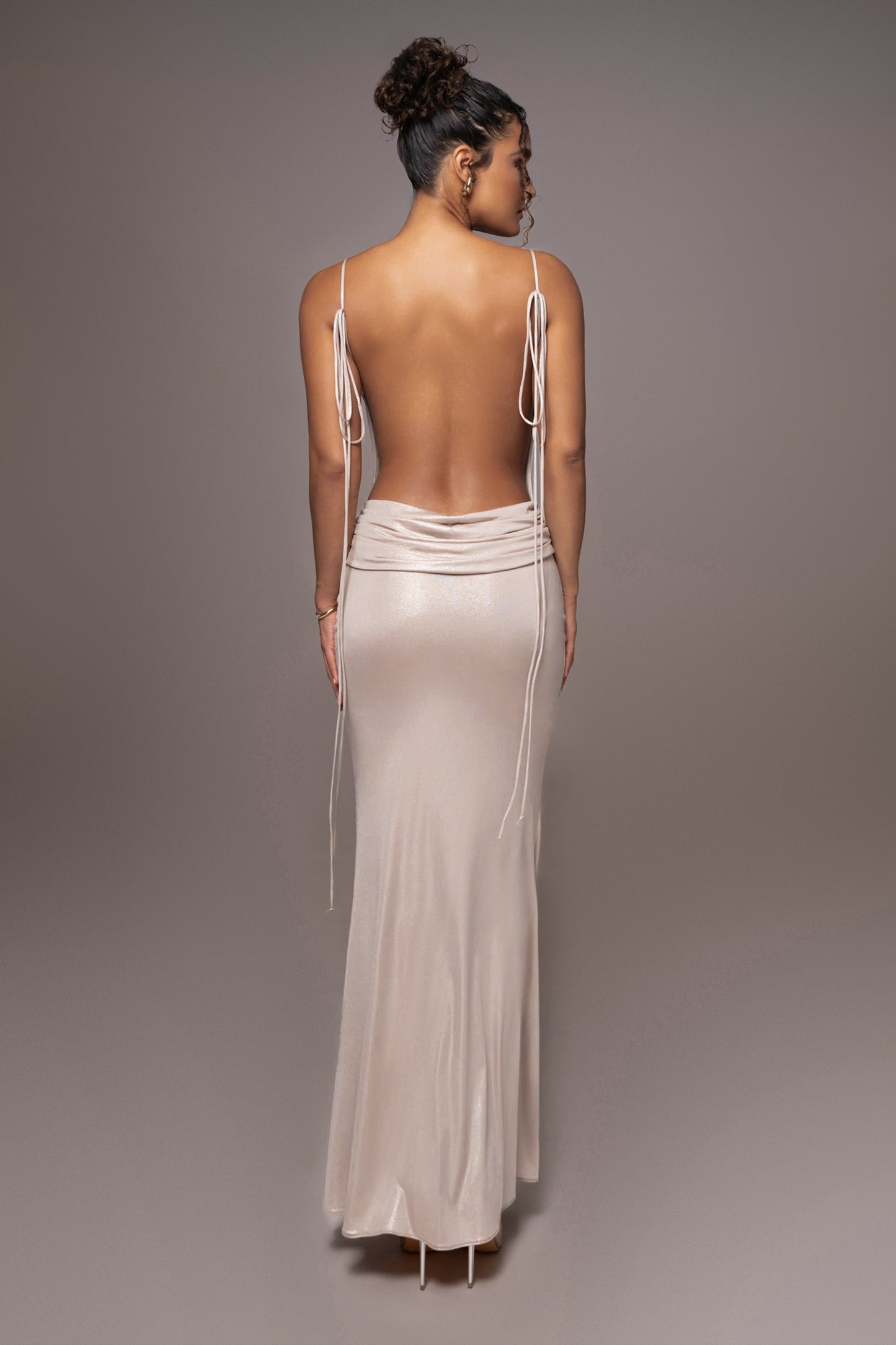 Champagne Heart of Gold Maxi Dress JLUXLABEL
